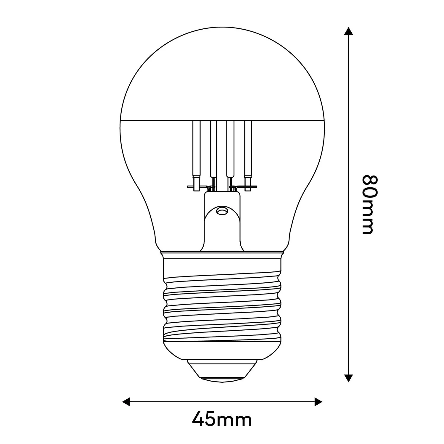 Ampoule LED Demi-sphère Argent Mini Globe G45 4,8W 380 lm E27 2700K dimmable - A03 - Image 3