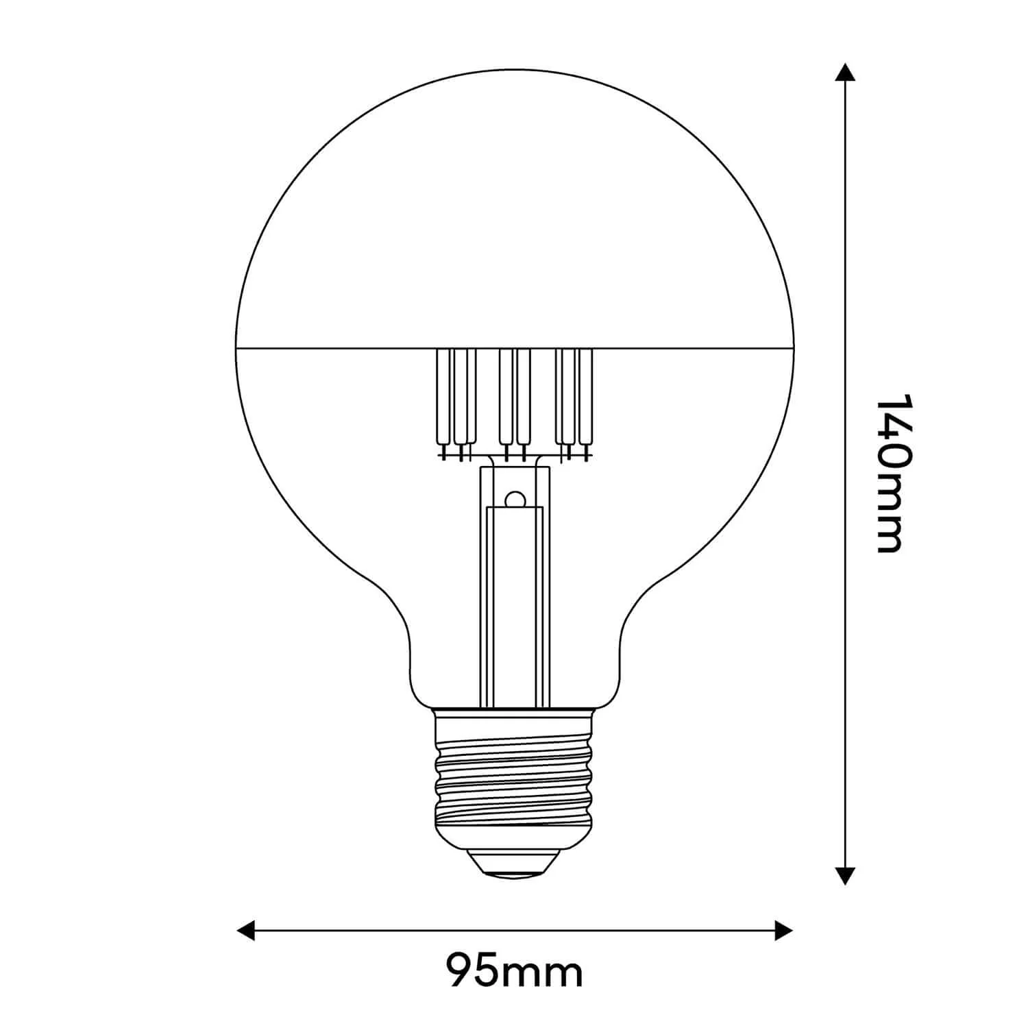 Ampoule LED Demi-Sphère Or Globe G95 7W 650Lm E27 2700K Variable - A14 - Image 3