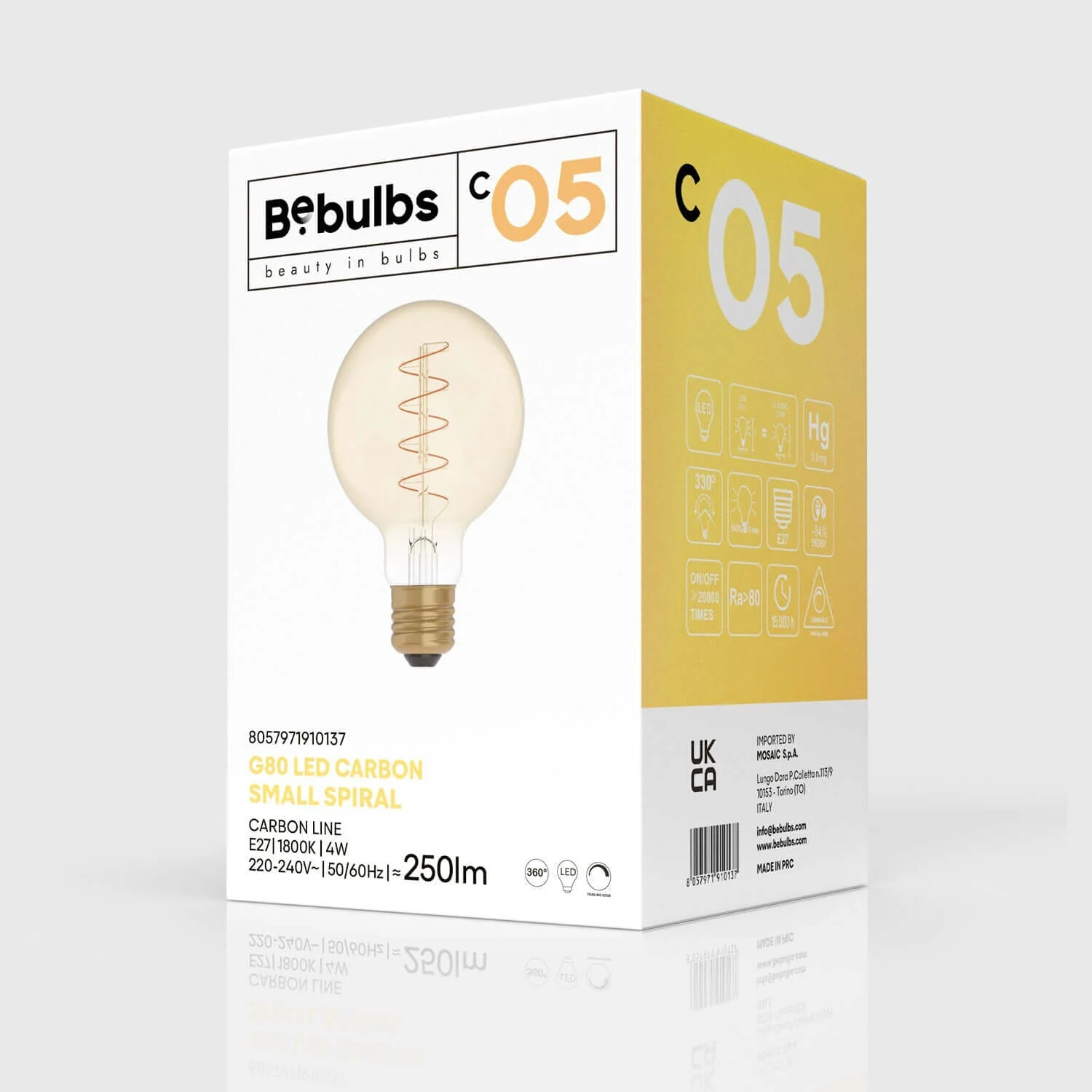 Ampoule LED Dorée Carbon Line filament en spirale Globe G80 4W 250Lm E27 1800K Dimmable - C05 - Image 4