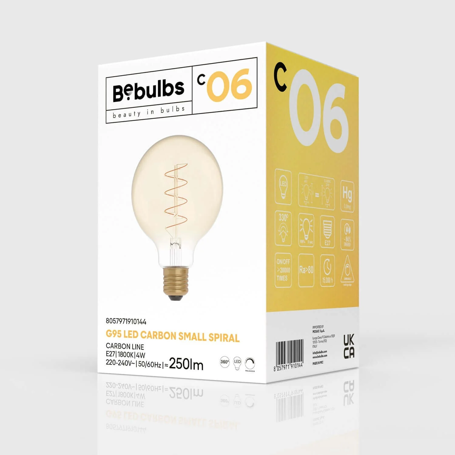 Ampoule LED Dorée Carbon Line filament en spirale Globo G95 4W 250Lm E27 1800K Dimmable - C06 - Image 4