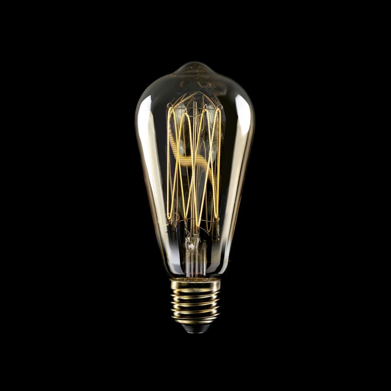 Ampoule LED Dorée Carbon Line filament vertical Edison ST64 7W 640Lm E27 2700K Dimmerable - C54 - Image 2