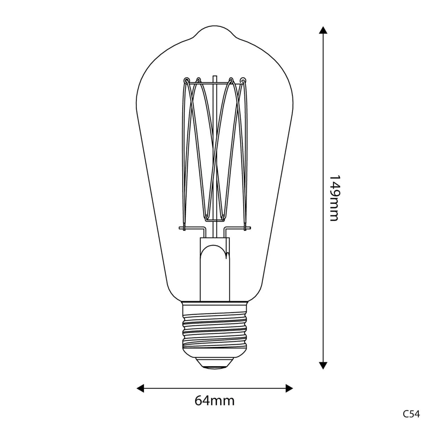 Ampoule LED Dorée Carbon Line filament vertical Edison ST64 7W 640Lm E27 2700K Dimmerable - C54 - Image 3