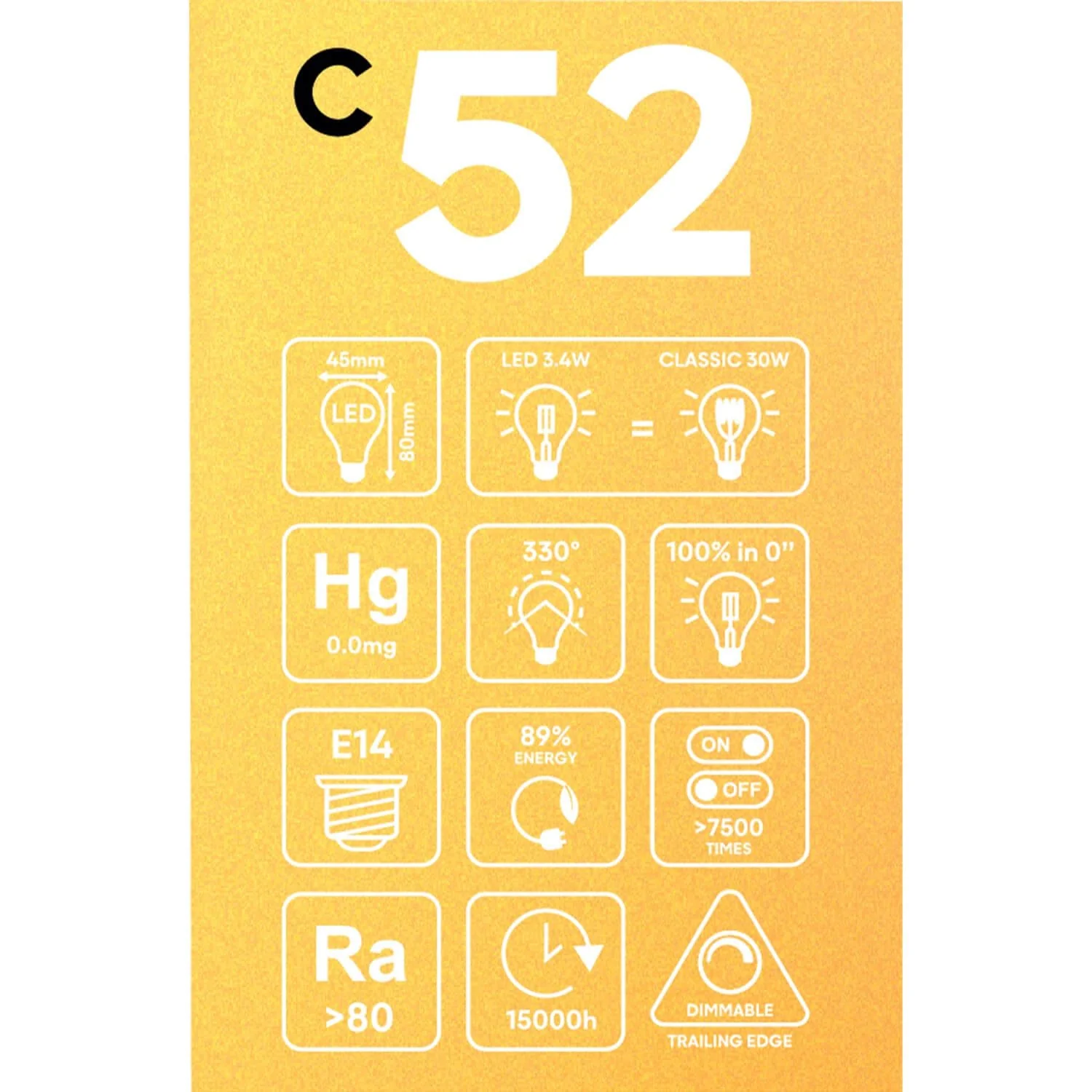 Ampoule LED Dorée Carbon Line filament vertical Mini globe G45 3,4W 300Lm E14 2700K Dimmerable - C52 - Image 5