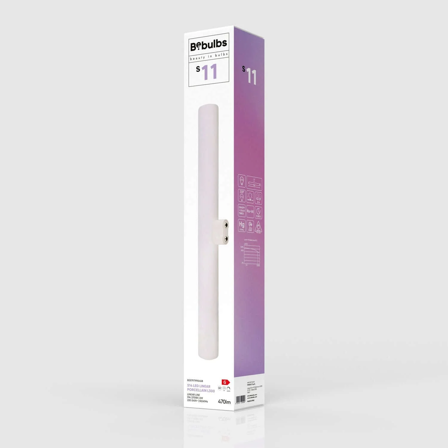 Ampoule LED à effet porcelaine CRI 90 linéaire S14d - longueur 300 mm 6W 470Lm 2700K dimmable - S11 - Image 5