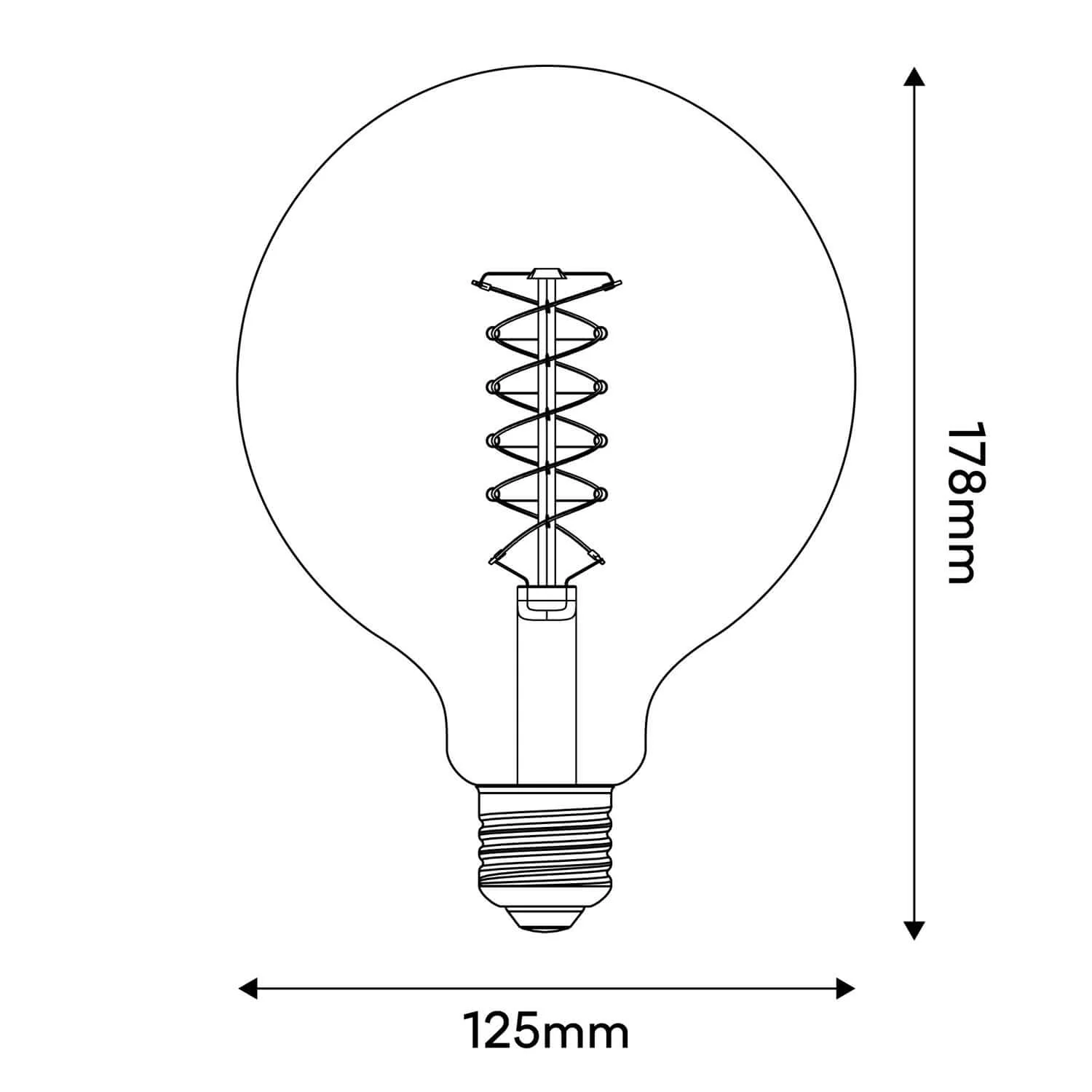 Ampoule LED Filament Blanc Globe G125 5,9W 500Lm E27 2700K Dimmable - W04 - Image 3