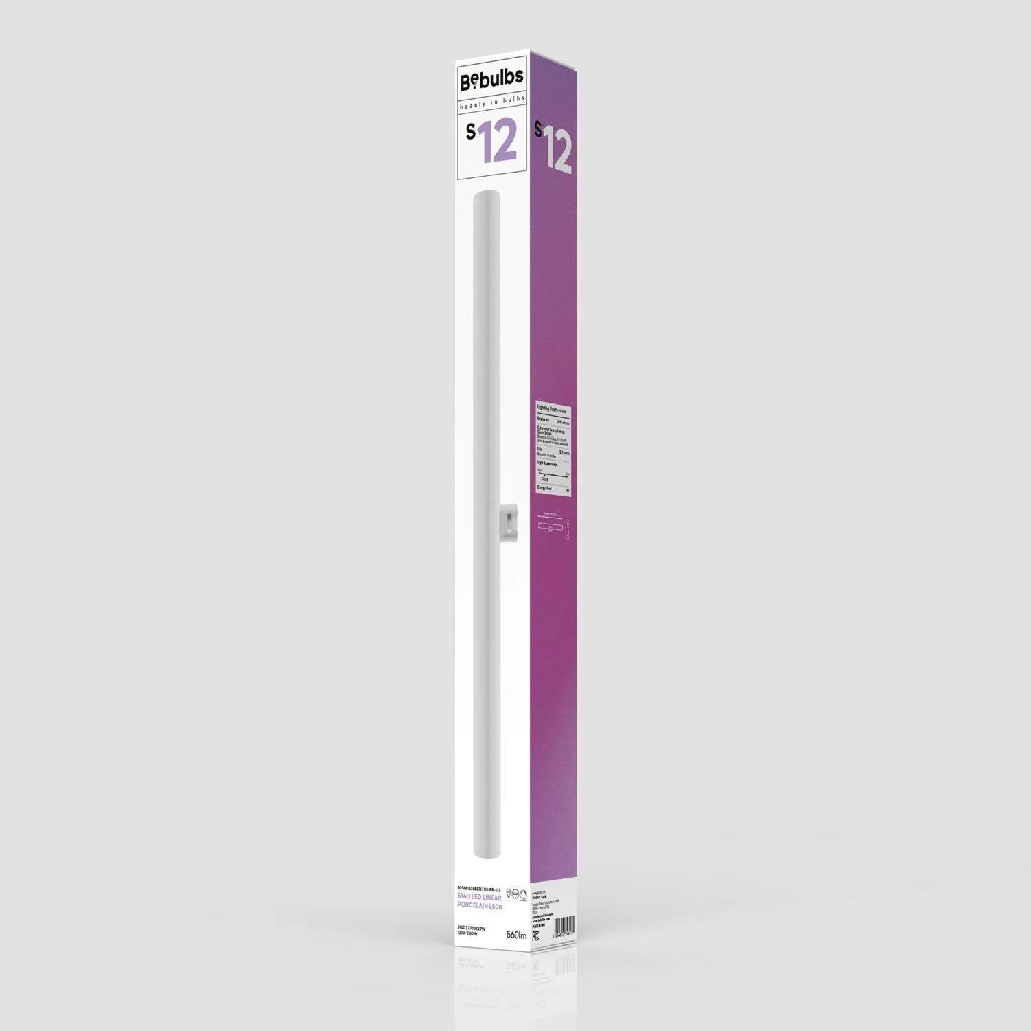 Ampoule linéaire LED effet porcelaine S14d 120V CRI 90 - longueur 500 mm 7W 560Lm 2700K 120V Dimmable - S12 - Image 8