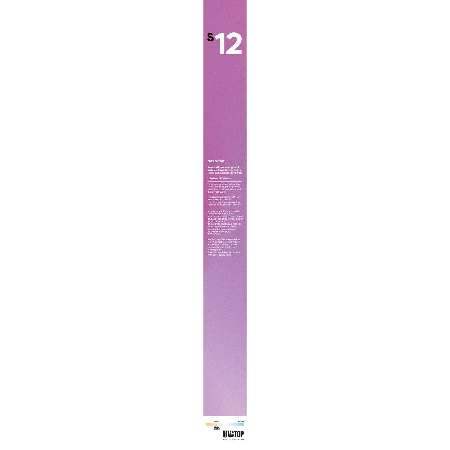 Ampoule linéaire LED effet porcelaine S14d 120V CRI 90 - longueur 500 mm 7W 560Lm 2700K 120V Dimmable - S12 - Image 9