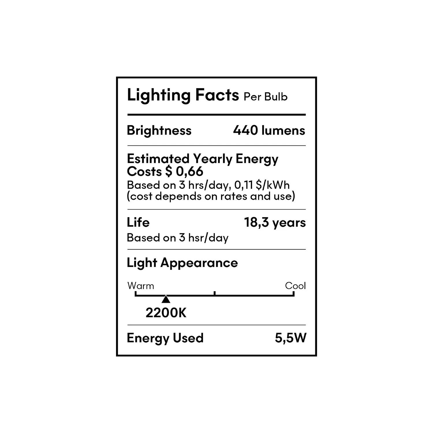 Ampoule LED Clear Light Bulb Ghost Line CRI 90 Cube 5,5W 440Lm E26 120V 2200K Dimmable - G04 - Image 8
