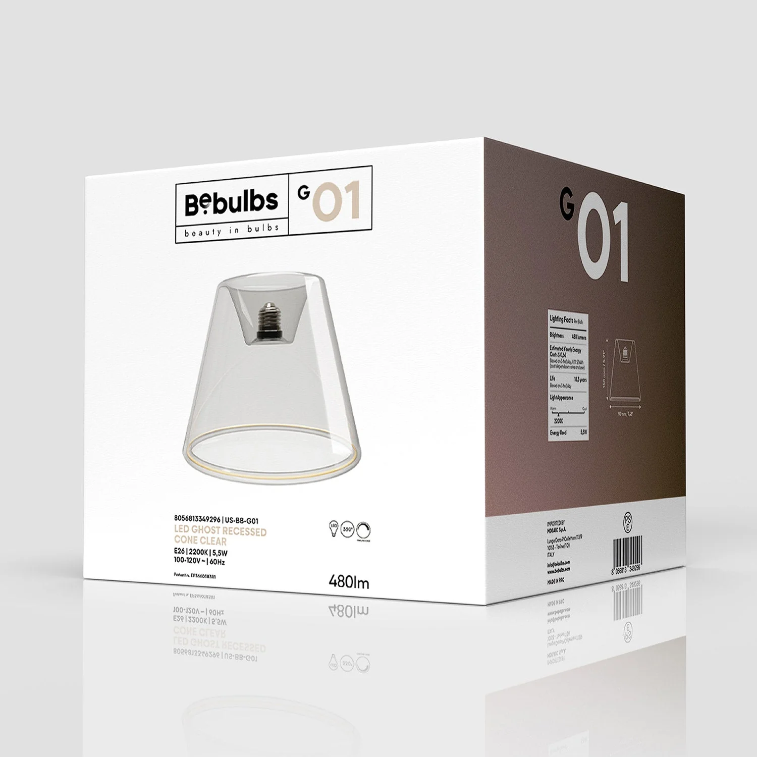 Ampoule LED Clear Light Bulb Ghost Line CRI 90 Cône encastré 5,5W 480Lm E26 120V 2200K Dimmable - G01 - Image 8