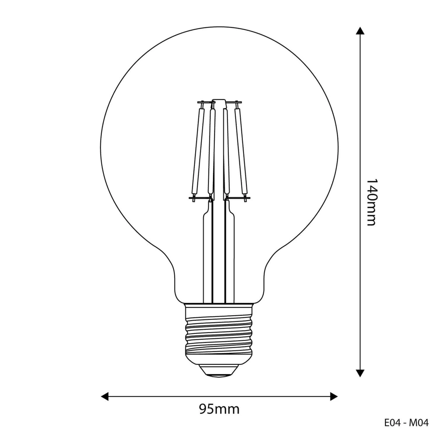 Ampoule LED Milky Globe G95 4W 470Lm E27 2700K - M04 - Image 3