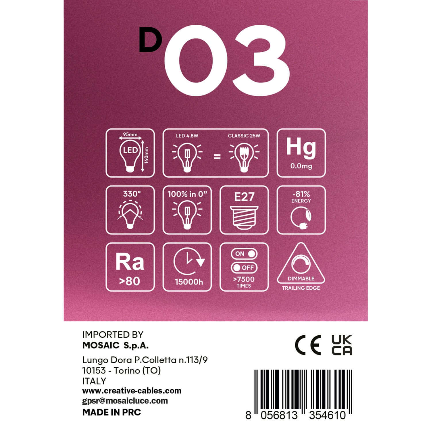 Ampoule LED Smoky Globe G95 4,8W 250Lm E27 1800K Dimmbale - D03 - Image 5