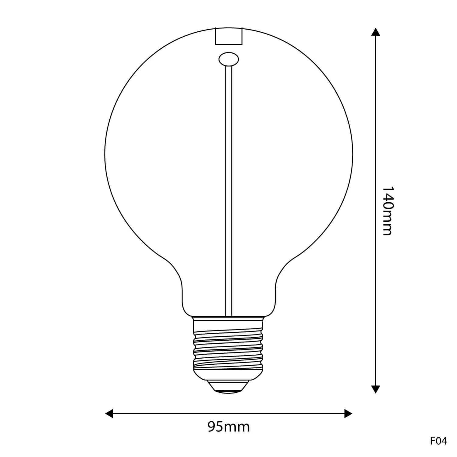 Ampoule LED Smoky Magnetic Deco Line Globe G95 2,2W 60Lm E27 1800K - F04 - Image 6
