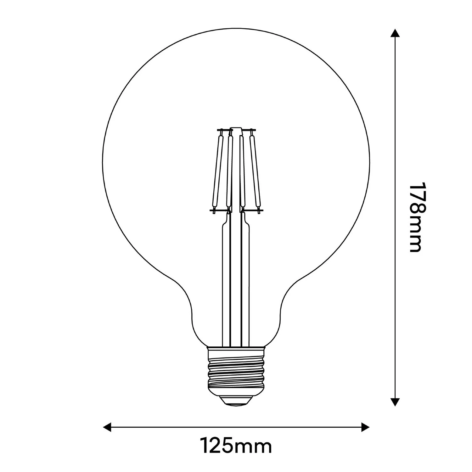 Ampoule LED Tattoo Pop Heart G125 4,5W 470Lm E27 2700K Dimable - Jaune - Image 3