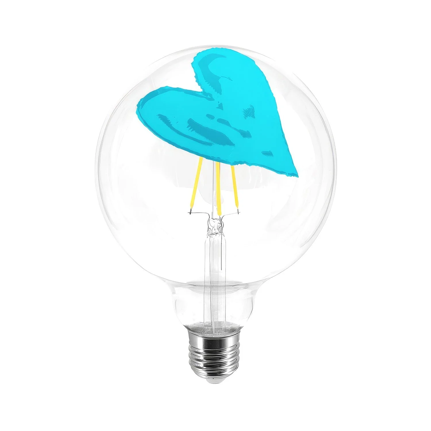 Ampoule LED Tattoo Pop Heart G125 4,5W 470Lm E27 2700K Dimable - Bleu ciel