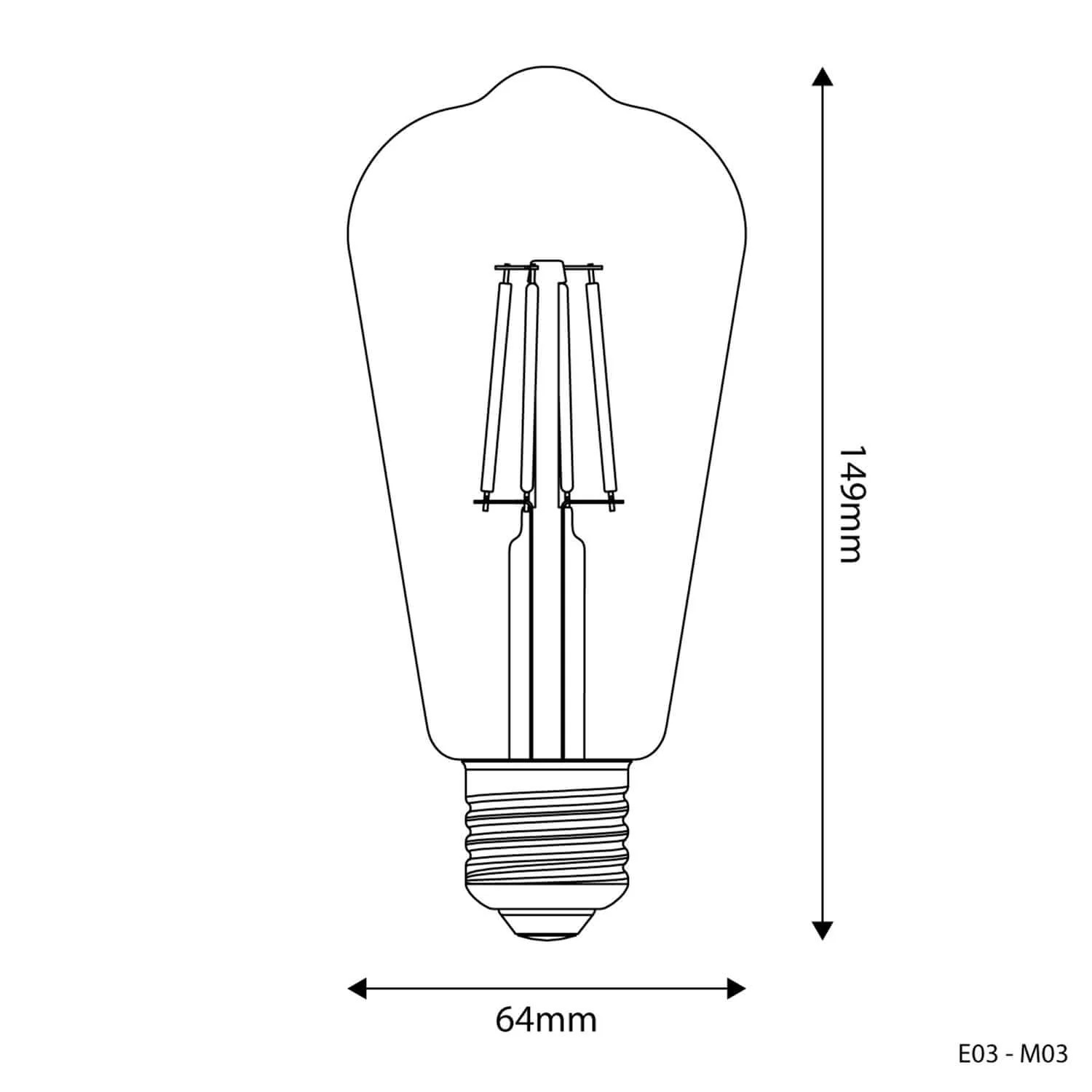 Ampoule LED Transparente Edison ST64 4W 470Lm E27 2700K - E03 - Image 3