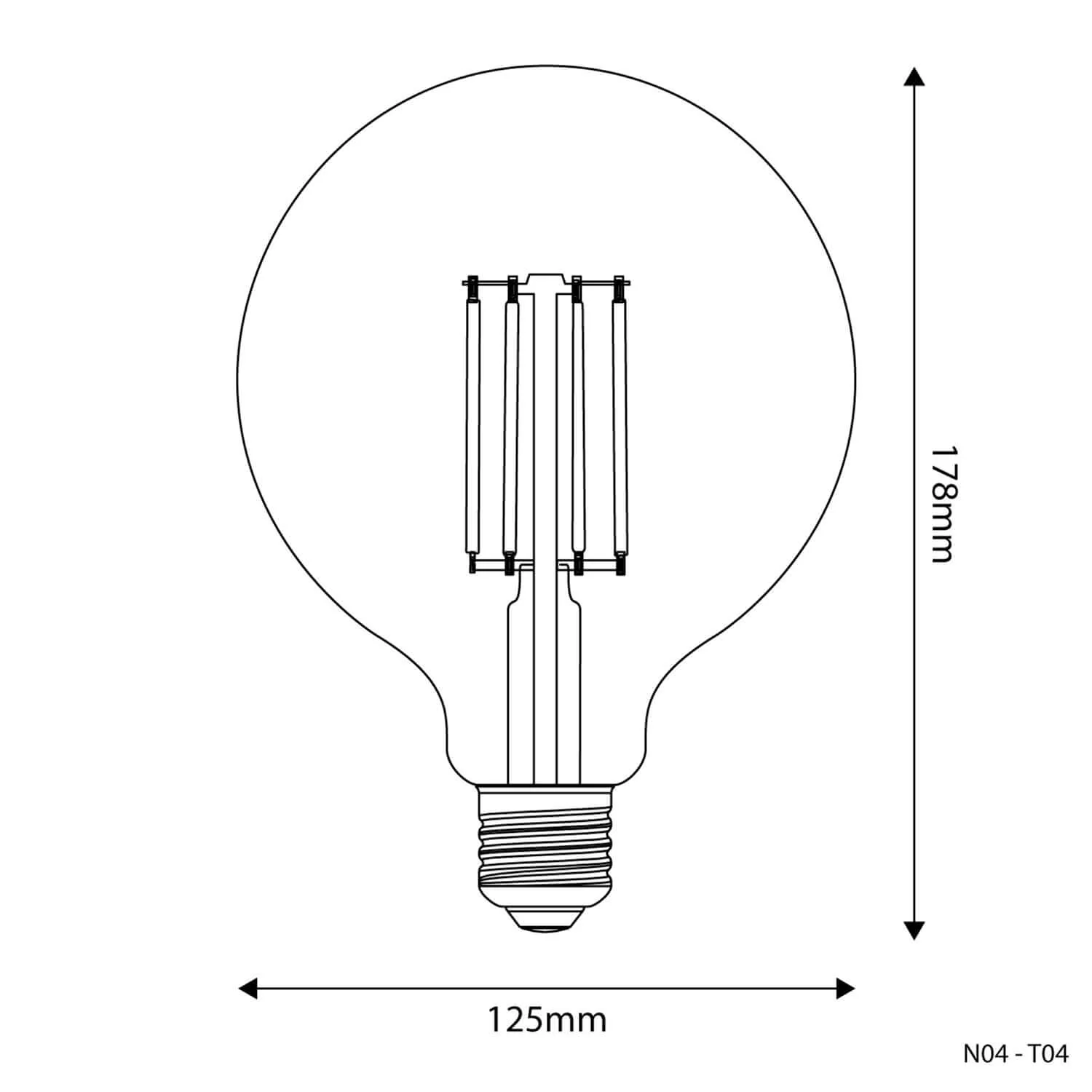 Ampoule LED Transparente Globe G125 7W 806Lm E27 3500K Dimable - N04 - Image 3