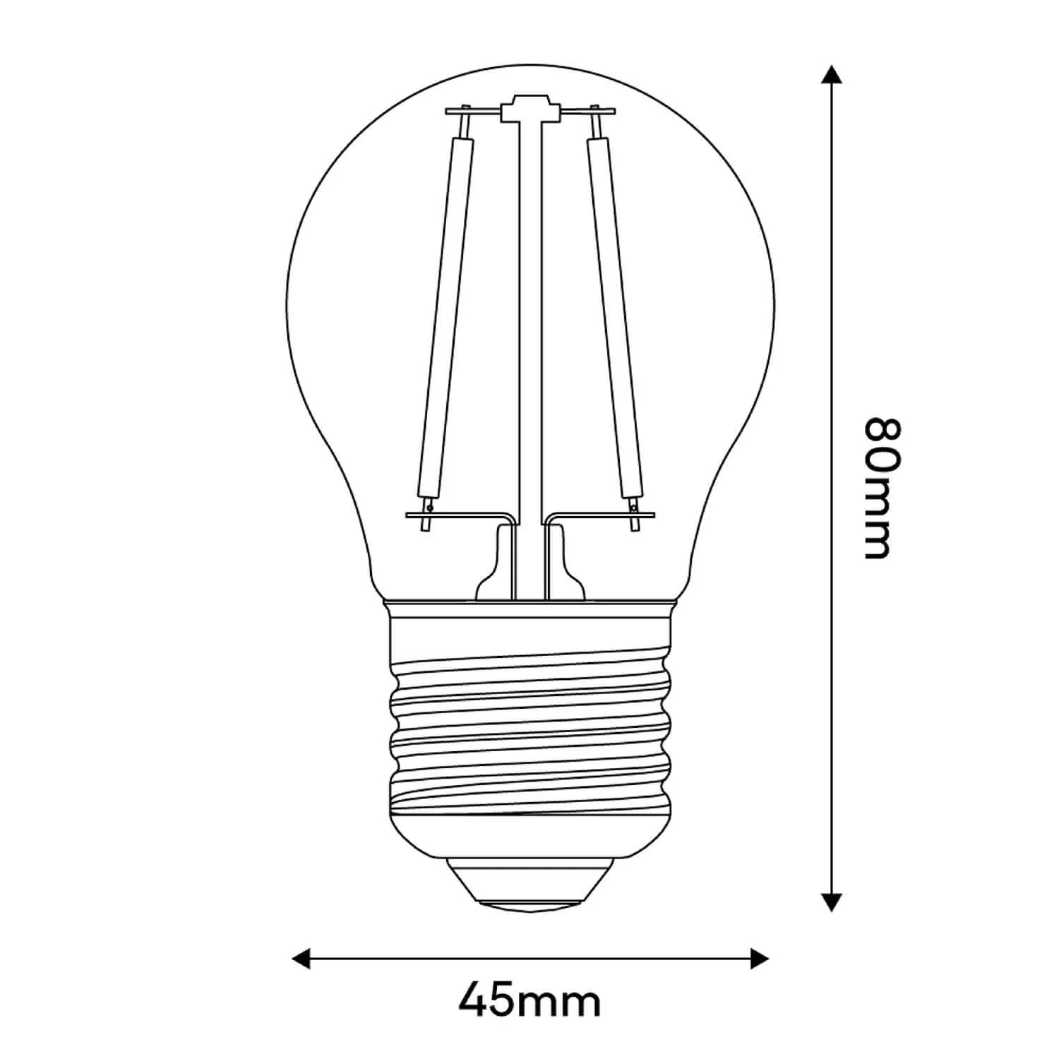 Ampoule LED Transparente Globetta G45 2W 136Lm E27 2700K - E08 - Image 3
