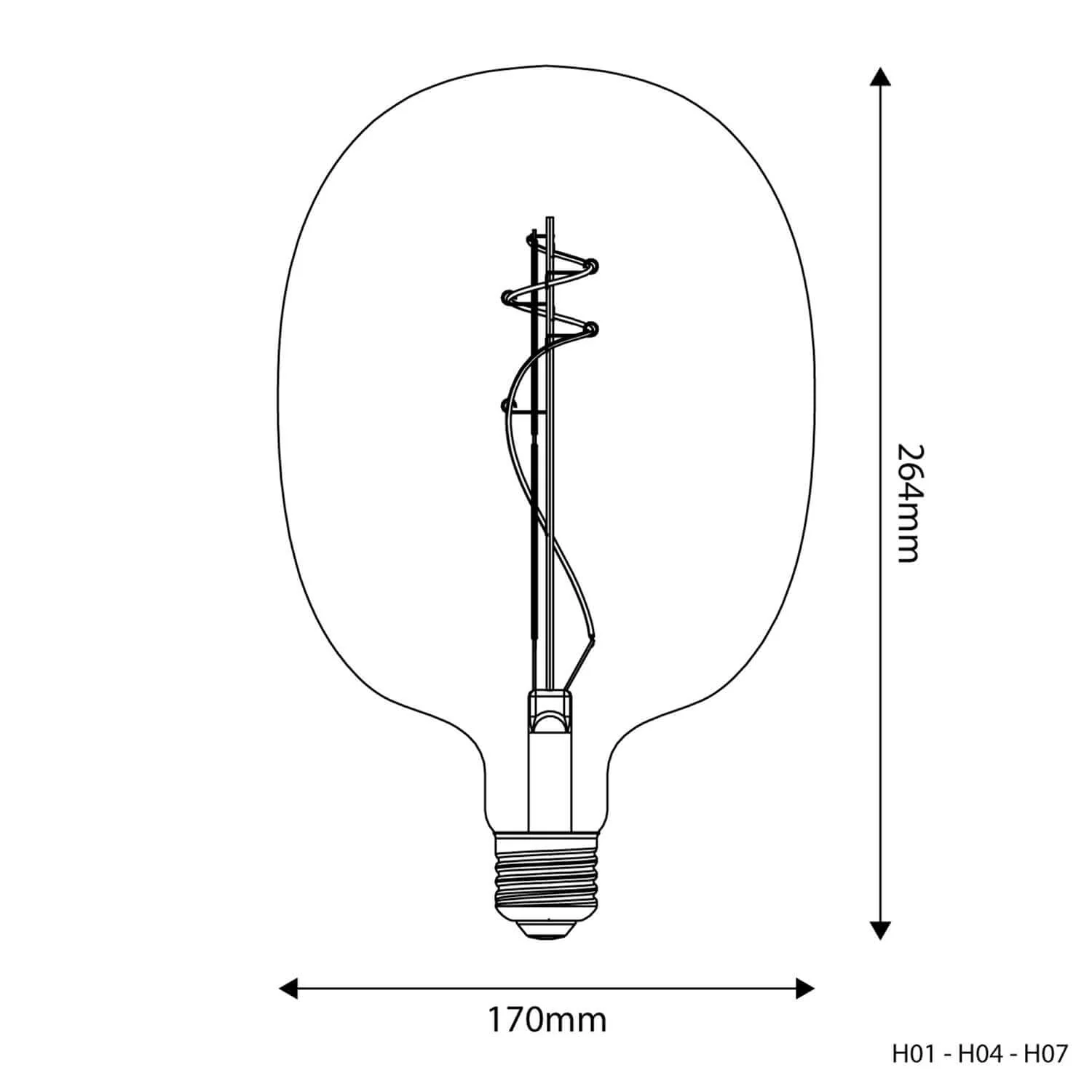 Ampoule LED Transparente Ovale 170 11W 1210Lm E27 2700K Dimmerable - H01 - Image 3