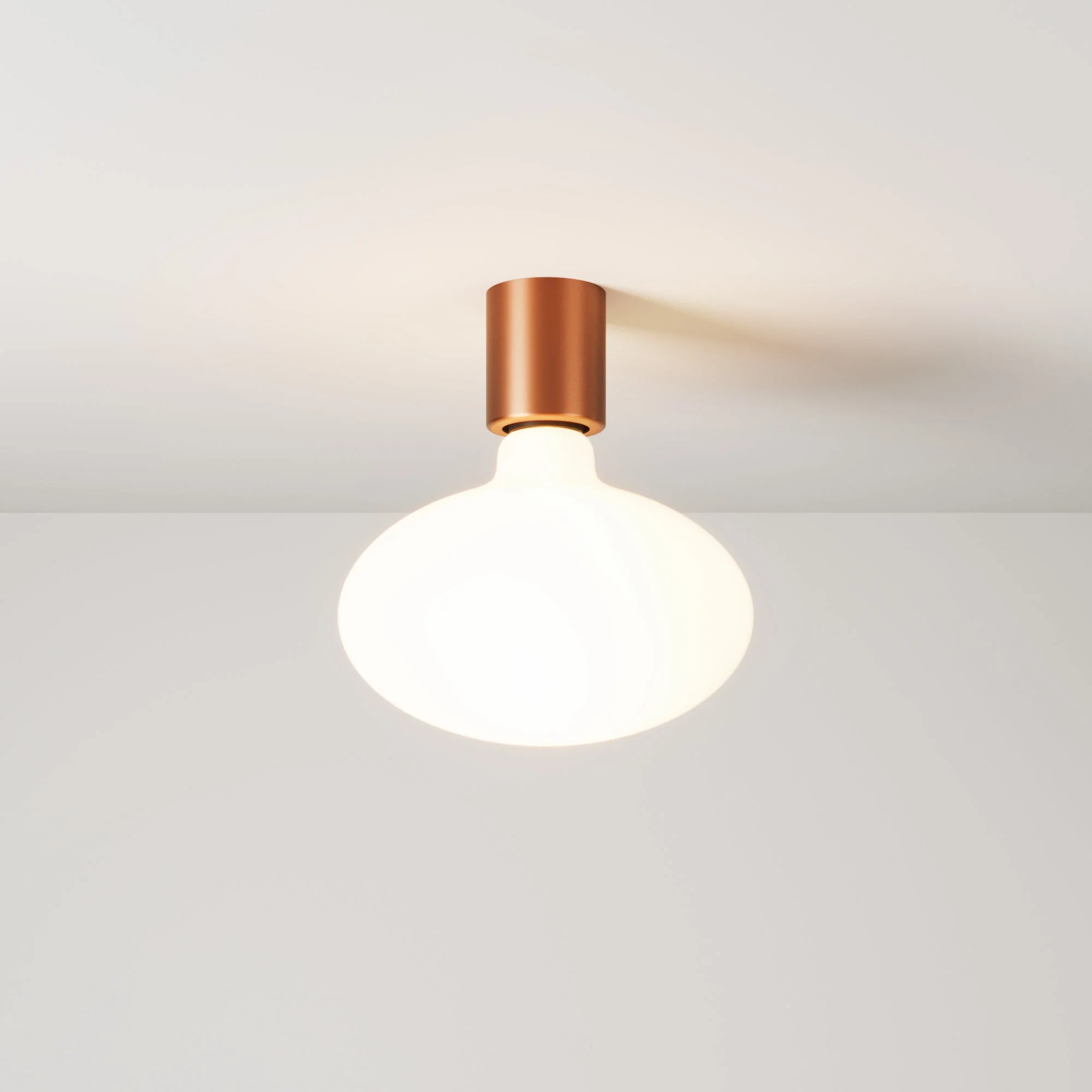 Applique in metallo con lampadina LED Ellipse effetto porcellana - Rame satinato