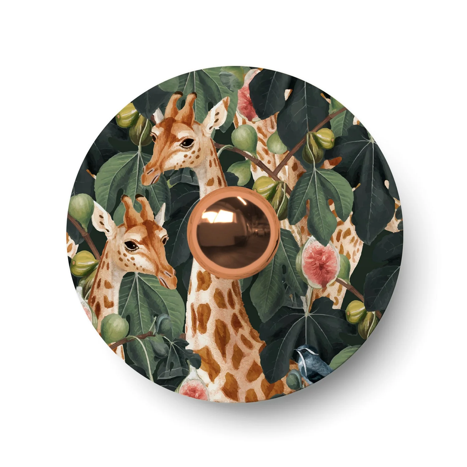 Lampe murale ou plafonnier avec abat-jour avec animaux de la jungle 'Wildlife Whispers' Animaux Girafes - Étanche IP44 - Image 3