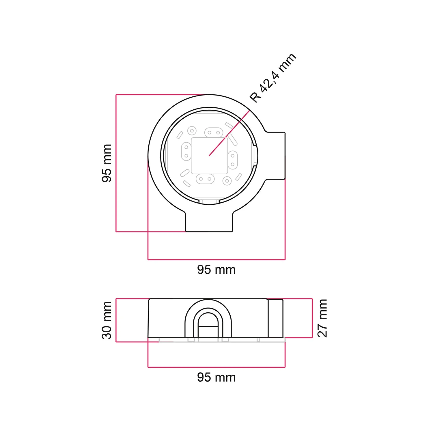 Socle en porcelaine blanche pour prise électrique et interrupteur/va-et-vient compatible avec Creative-Tubes - de 1 à 4 sorties - Image 13