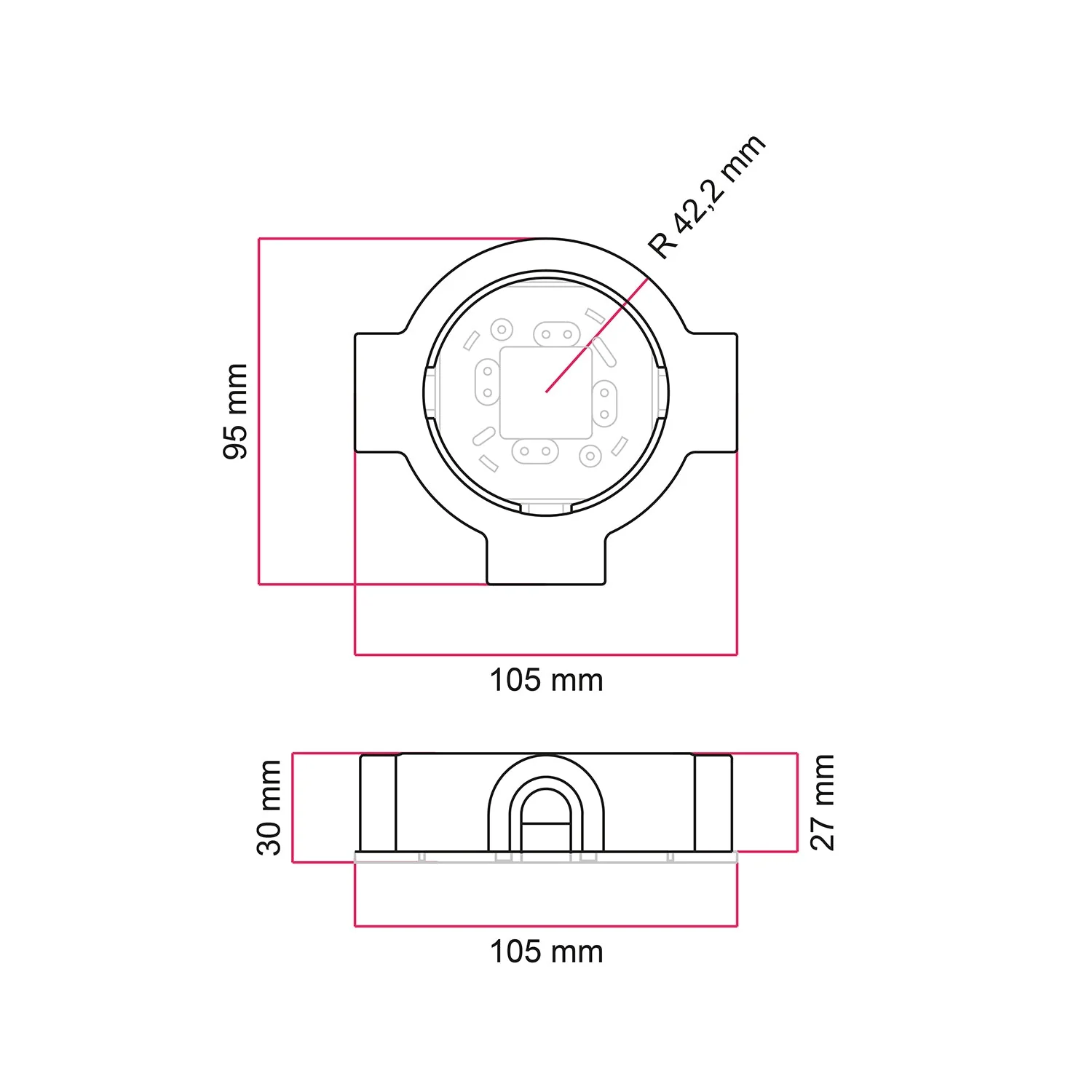 Socle en porcelaine blanche pour prise électrique et interrupteur/va-et-vient compatible avec Creative-Tubes - de 1 à 4 sorties - Image 27