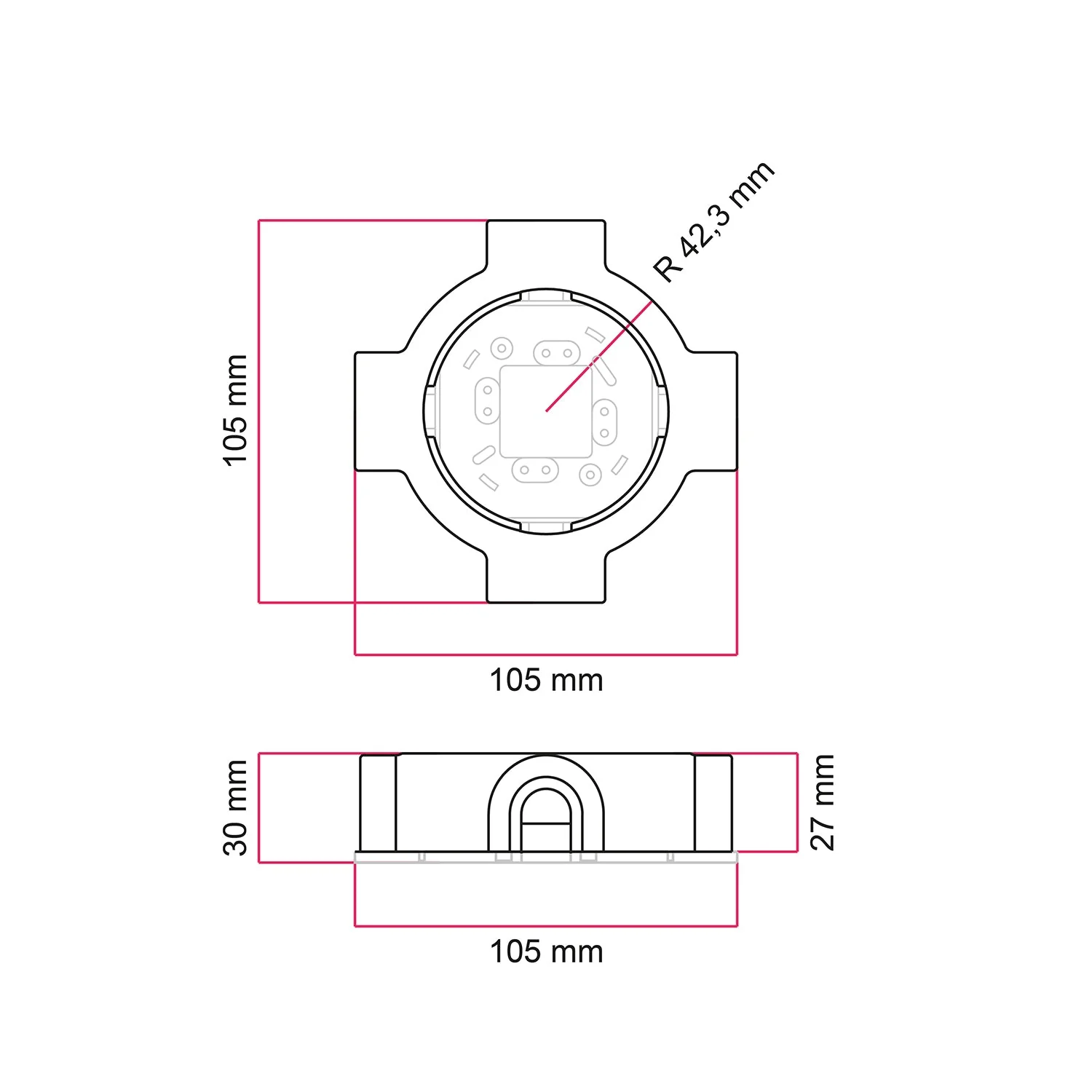 Socle en porcelaine blanche pour prise électrique et interrupteur/va-et-vient compatible avec Creative-Tubes - de 1 à 4 sorties - Image 33