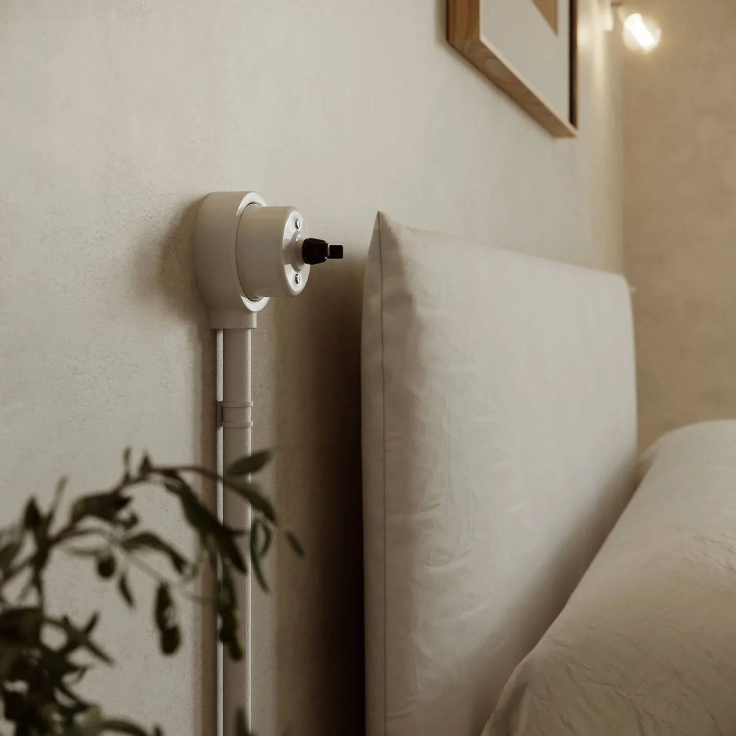 Socle en porcelaine blanche pour prise électrique et interrupteur/va-et-vient compatible avec Creative-Tubes - de 1 à 4 sorties - Image 4