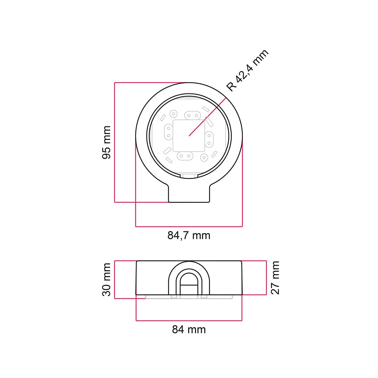 Socle en porcelaine blanche pour prise électrique et interrupteur/va-et-vient compatible avec Creative-Tubes - de 1 à 4 sorties - Image 6