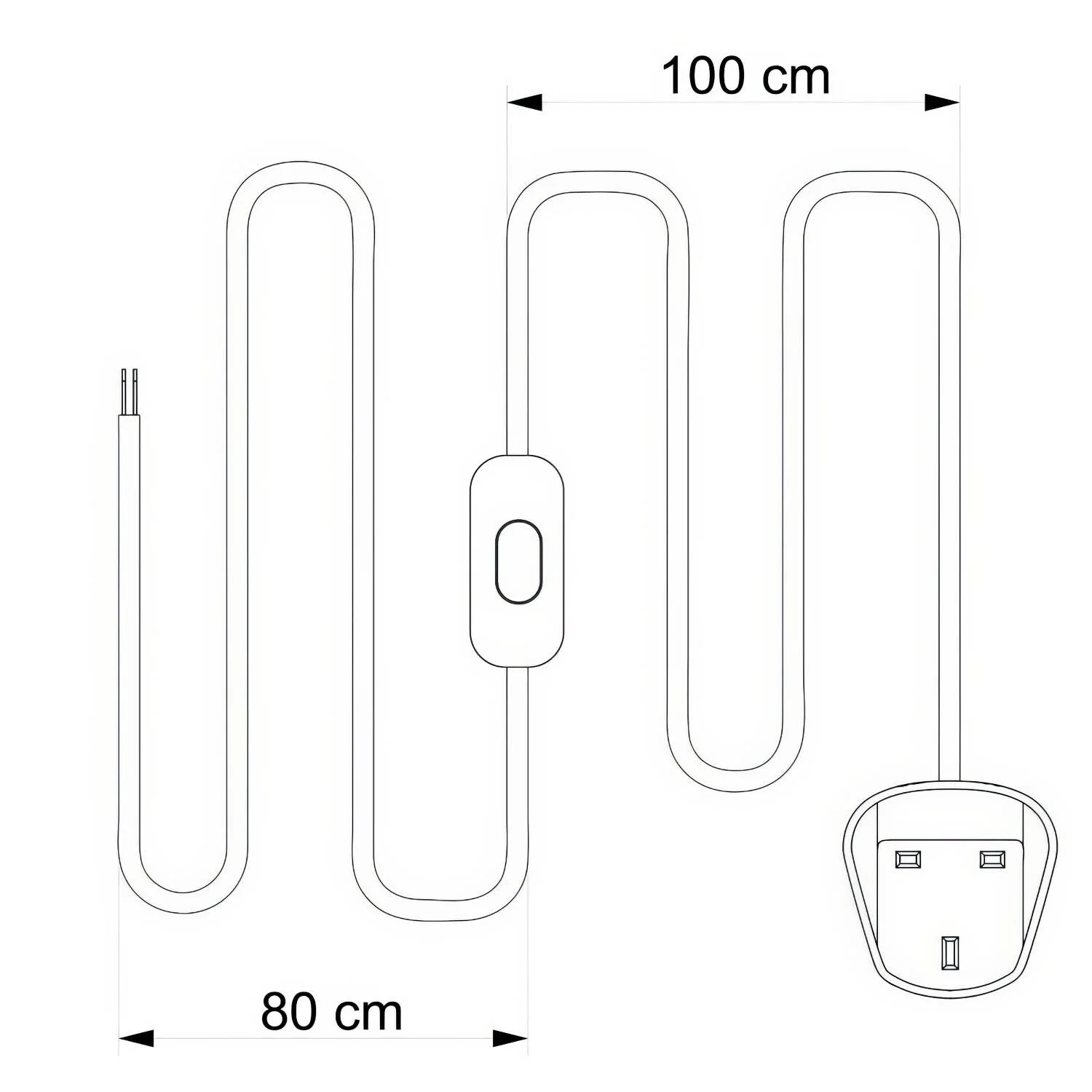Câblage pour lampe avec câble blanc en coton de 1,80 m et fiche UK - Image 3