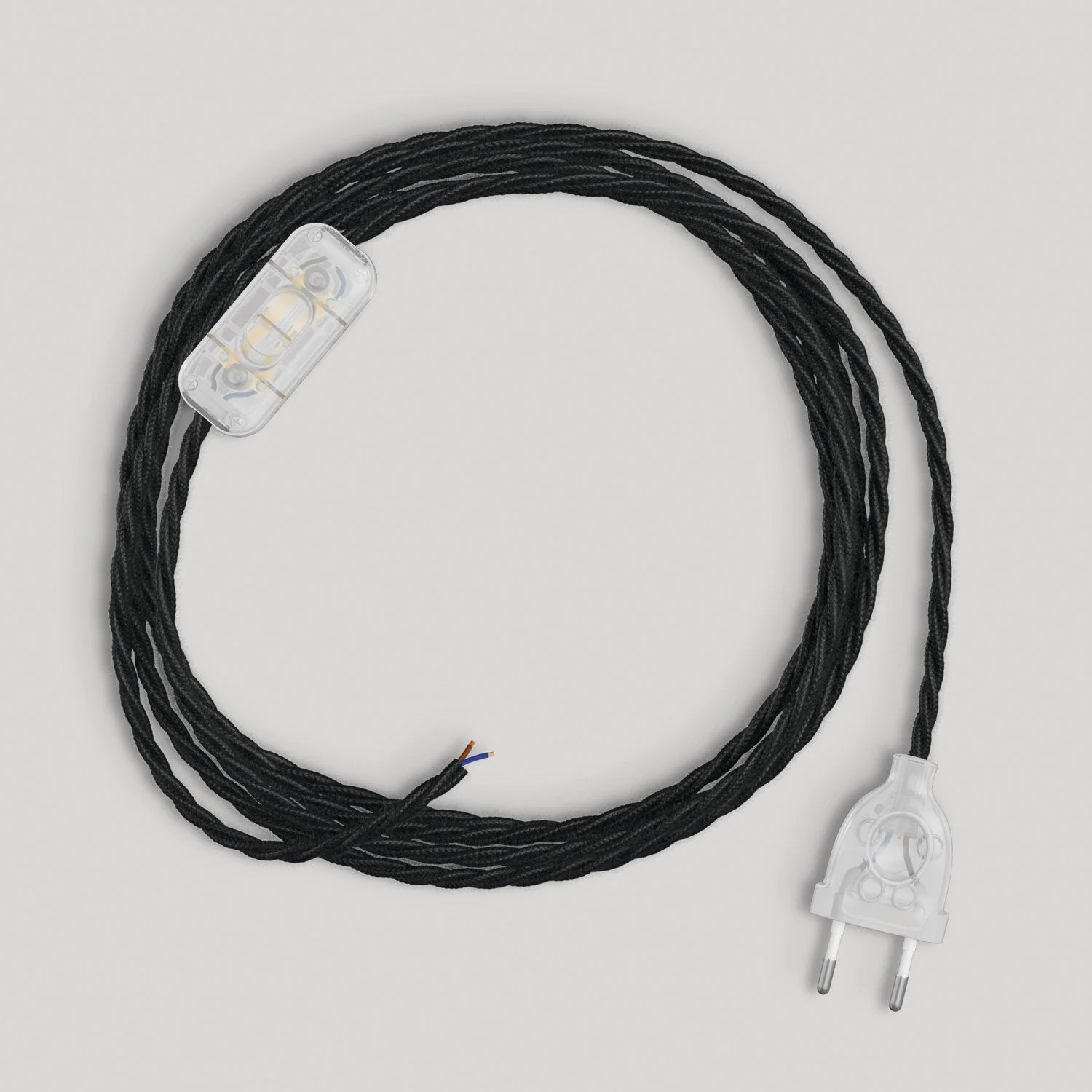 Câblage pour lampe avec câble noir tressé 1,80 m - Image 5