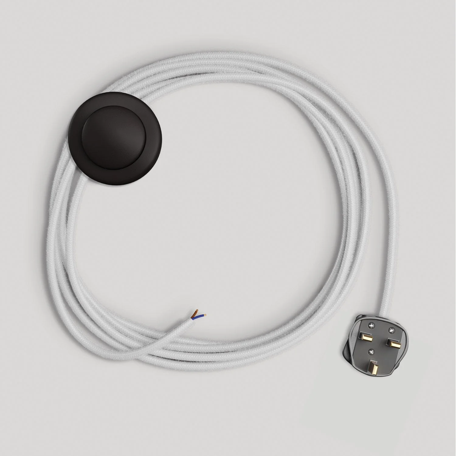 Câblage pour lampe avec câble blanc en coton de 3 m et fiche UK