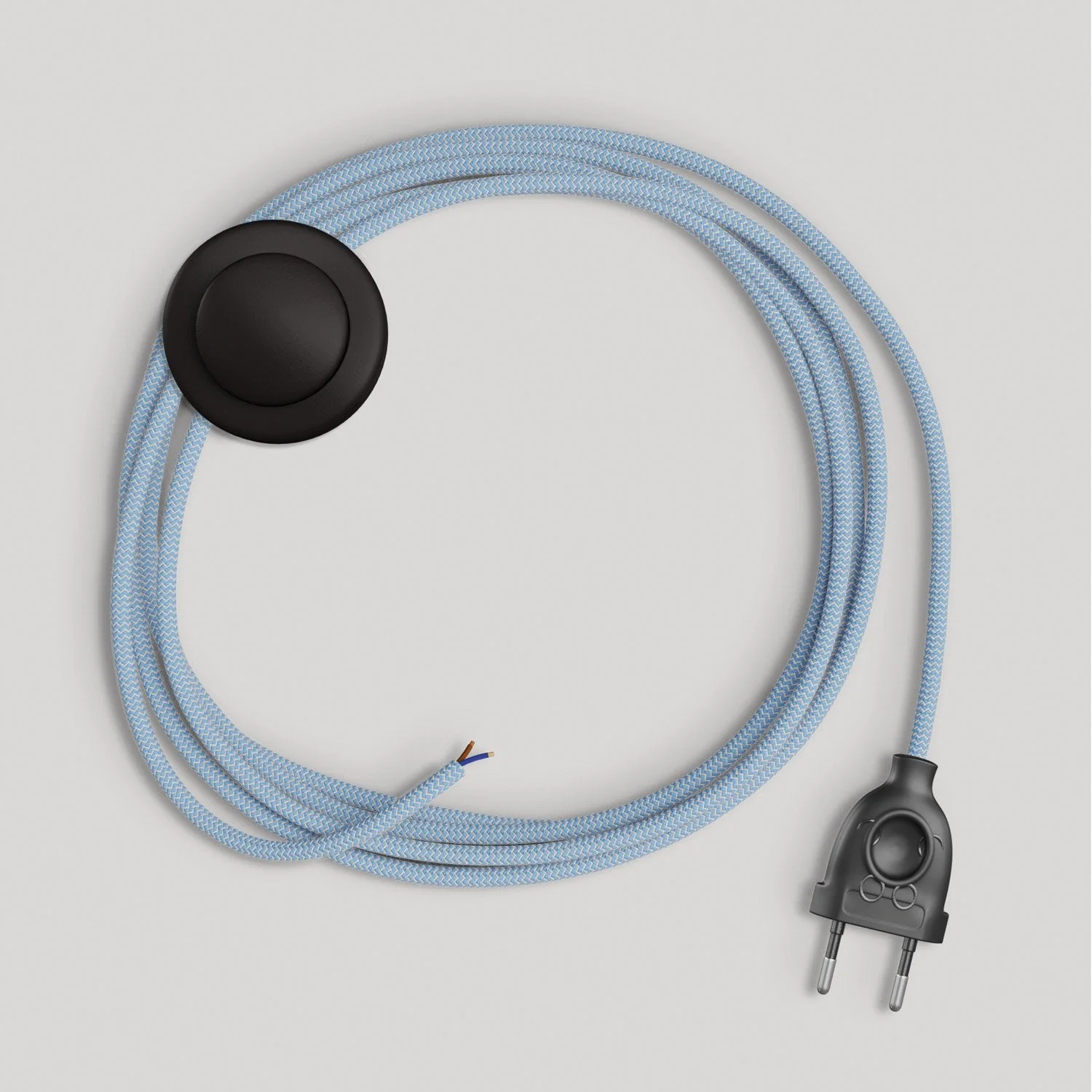 Câblage pour lampe avec câble bleu Steward en coton 3 m - Image 4