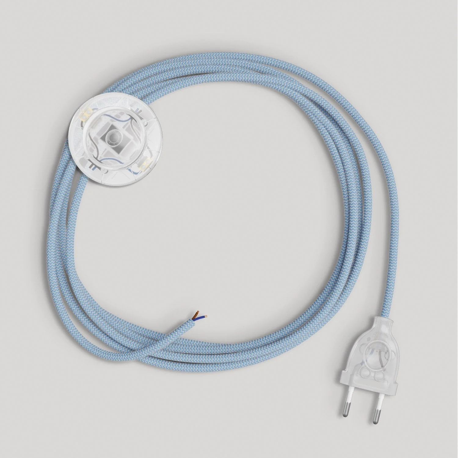 Câblage pour lampe avec câble bleu Steward en coton 3 m - Image 5