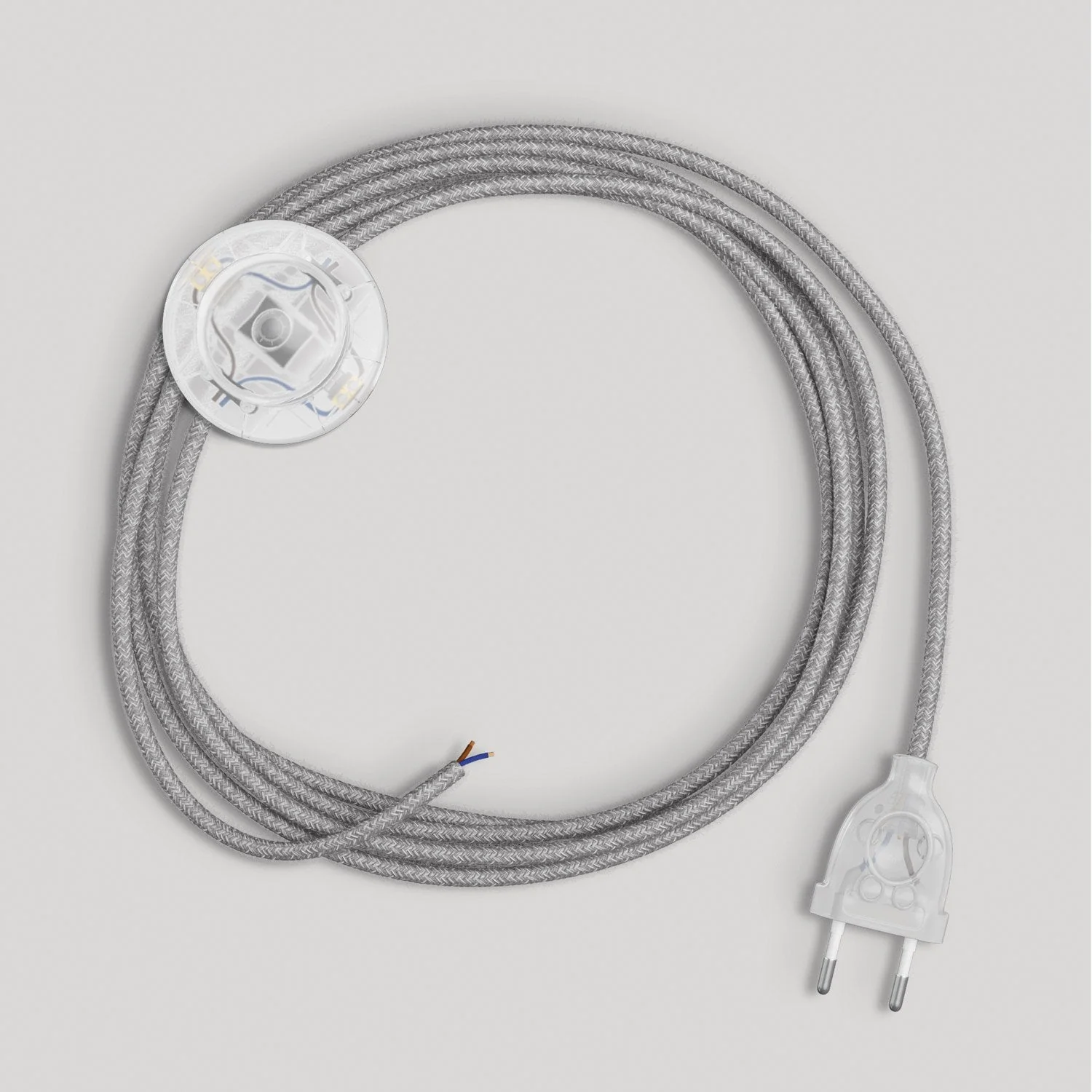 Câblage pour lampe avec câble gris en lin de 3 m - Image 5