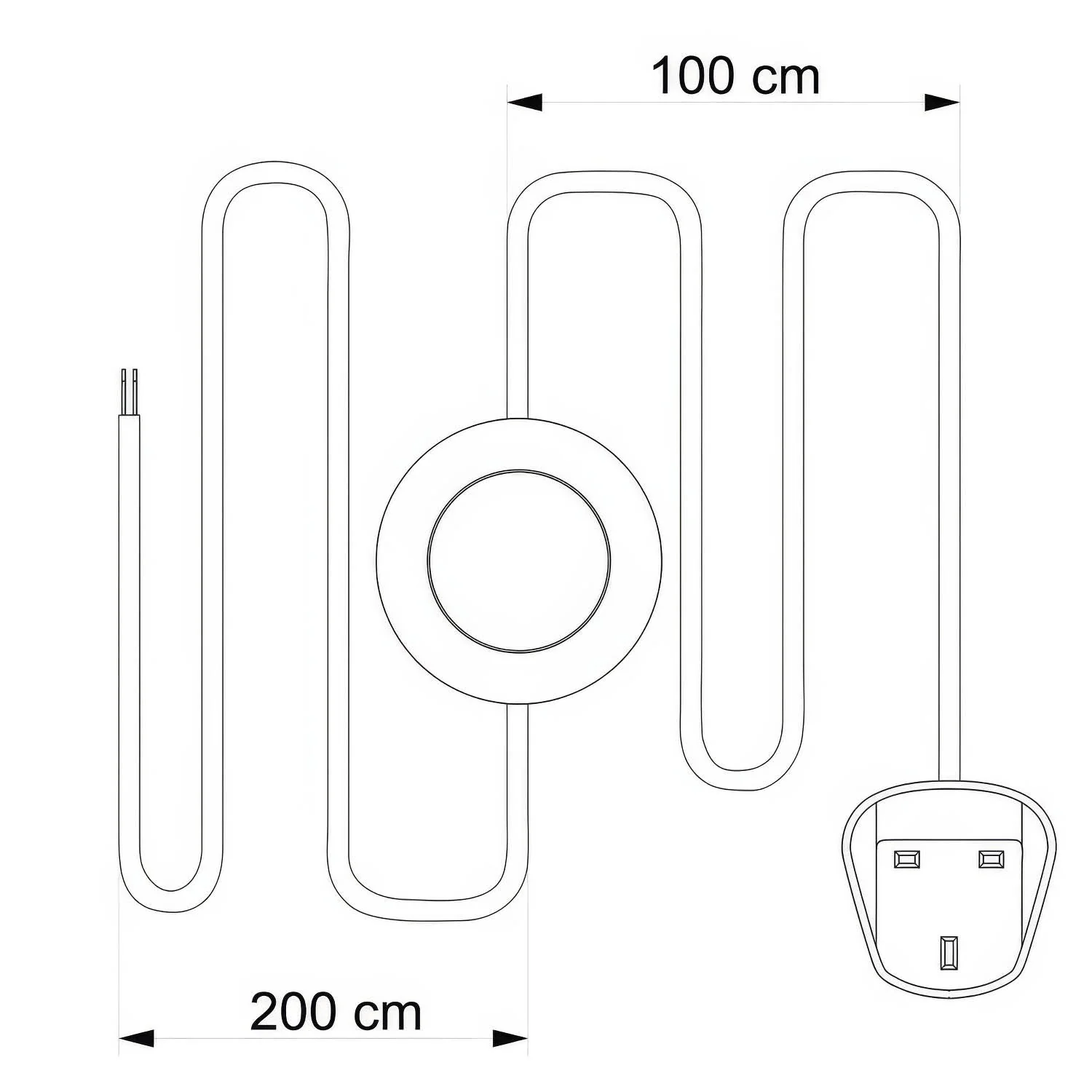 Câblage pour lampe avec câble gris en lin 3 m et fiche UK - Image 3