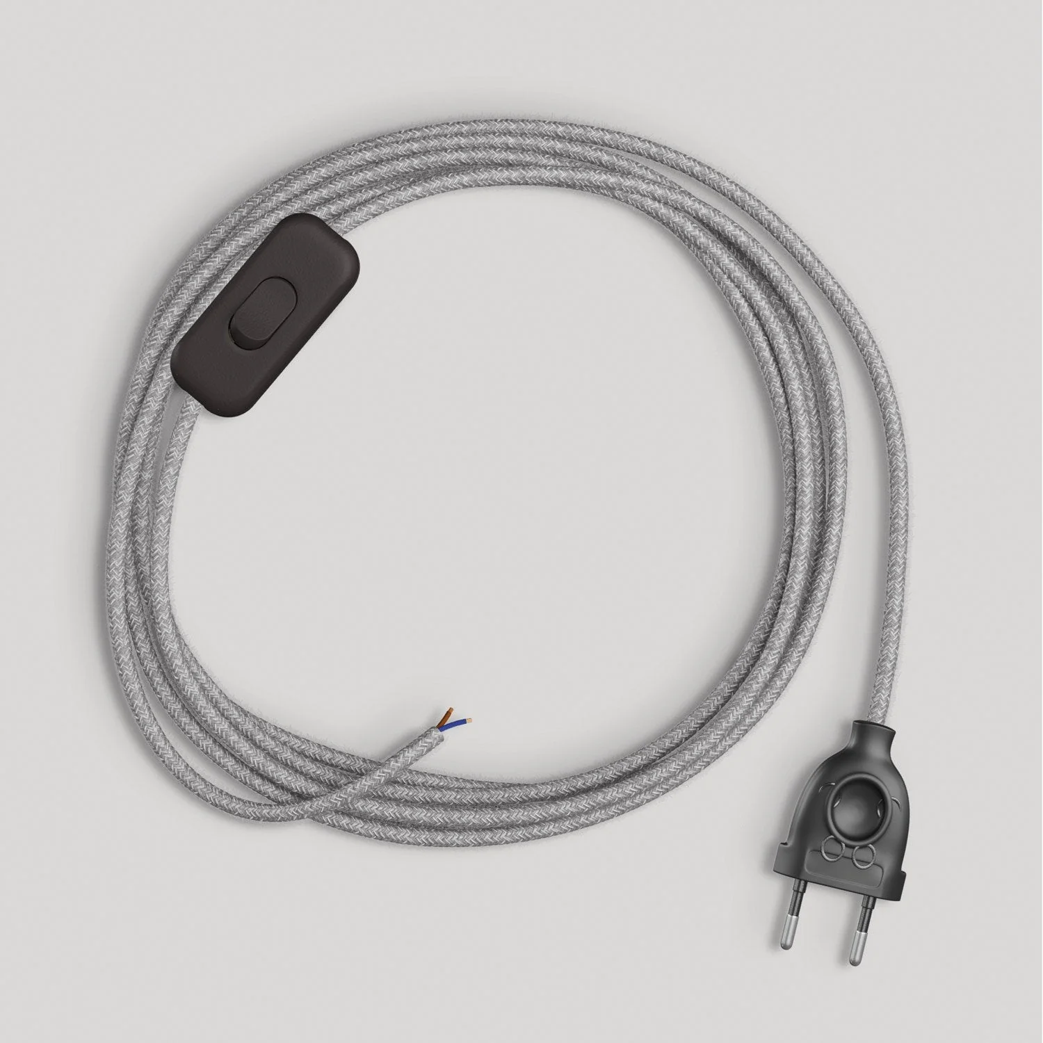 Câblage pour lampe avec câble gris en lin 1,80 m - Image 4