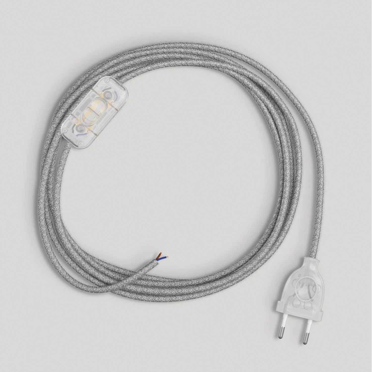 Câblage pour lampe avec câble gris en lin 1,80 m - Image 5