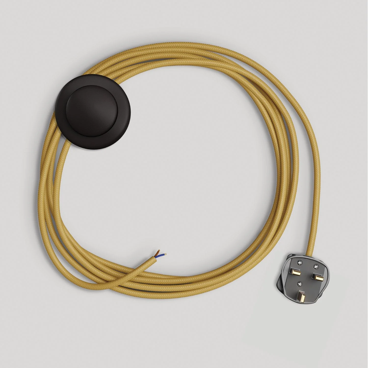 Câblage pour lampe avec câble moutarde brillant 3 m et fiche UK