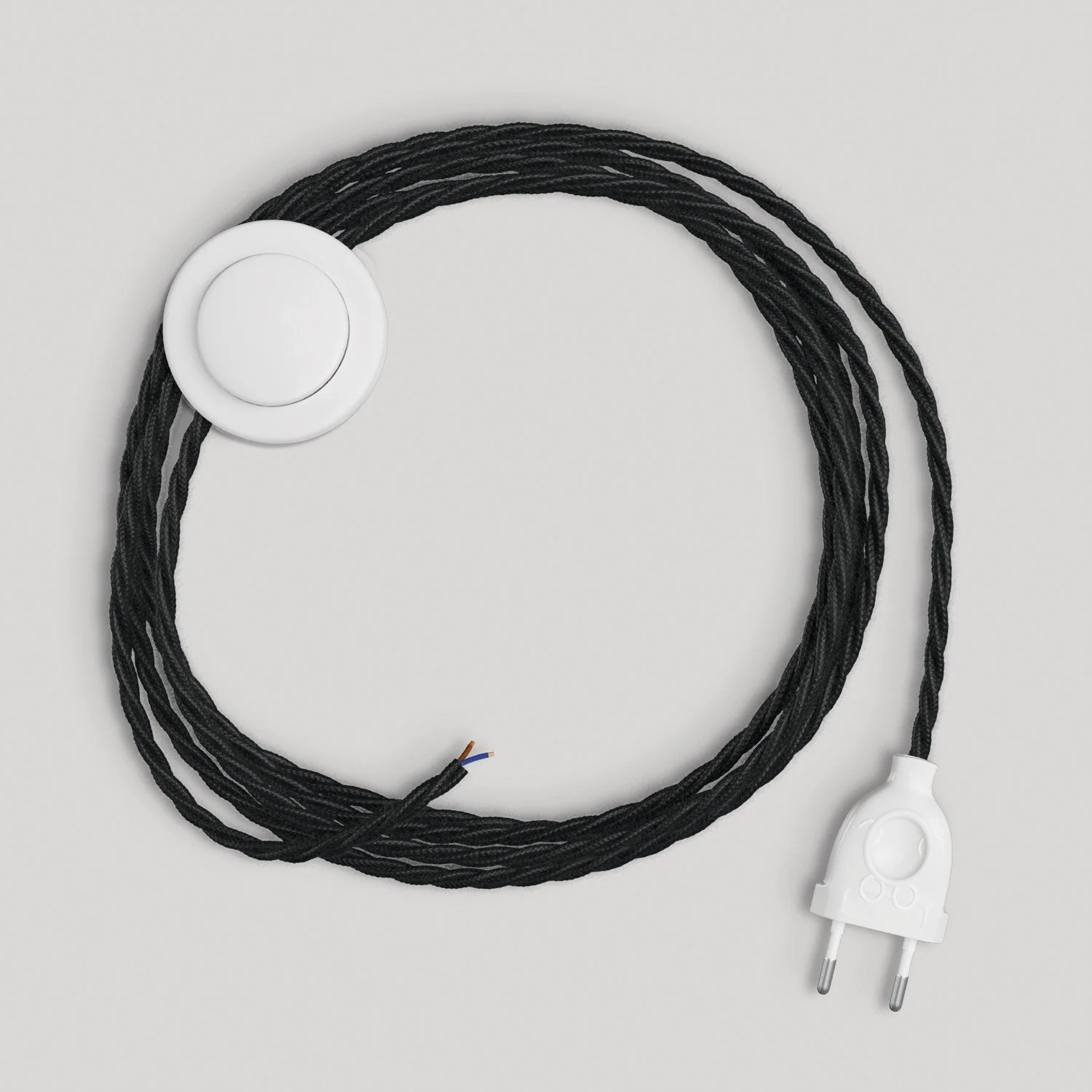 Câblage pour lampe avec câble noir tressé 3 m