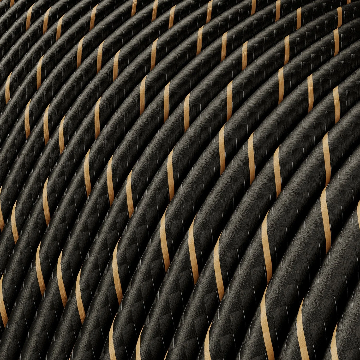 Câble d'alimentation extra basse tension recouvert de tissu effet soie Vertigo Noir et Or ERM42 - Image 2
