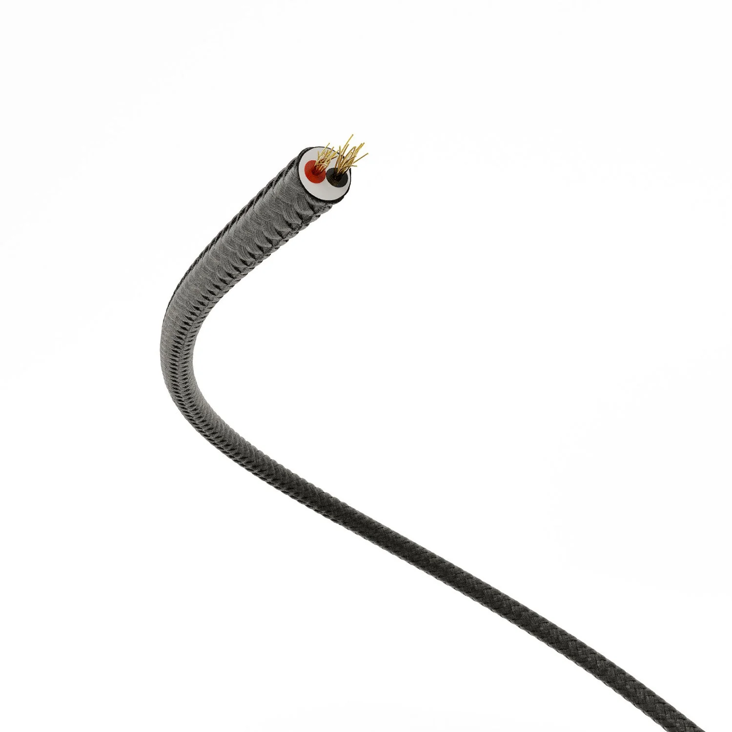 Câble basse tension recouvert de tissu effet soie Noir RM04 - Image 3