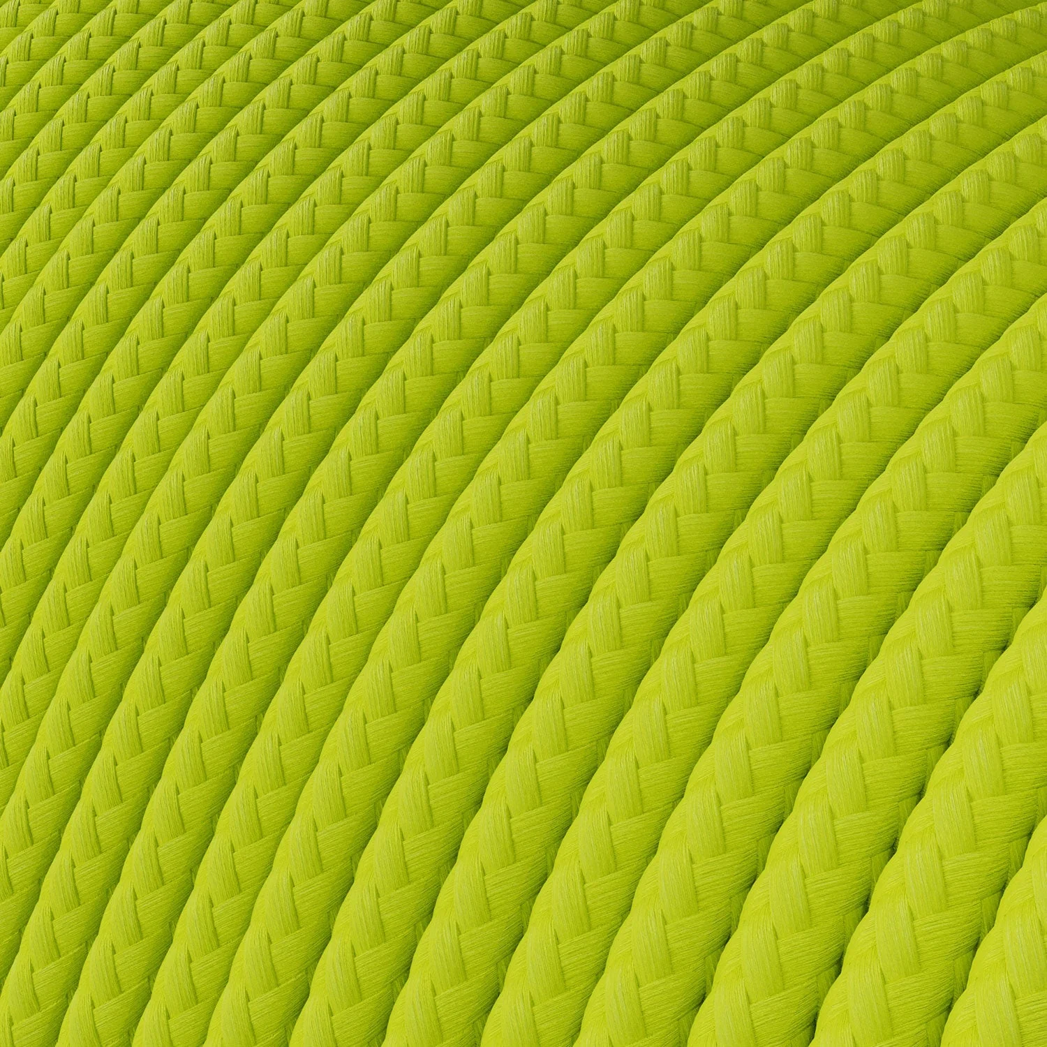 Câble d’alimentation basse tension recouvert de tissu effet soie Jaune Fluo RF10 - Image 2