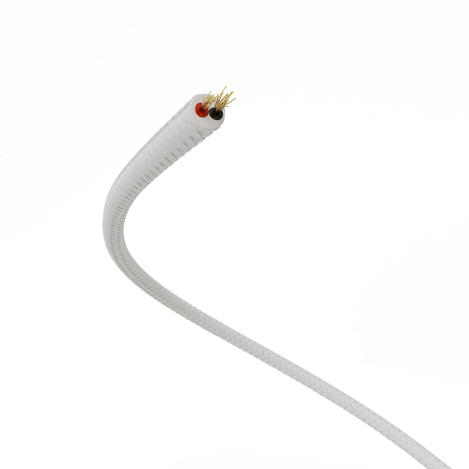 Câble alimentation Extra Basse Tension recouvert de tissu effet soie Blanc RM01 - Image 3