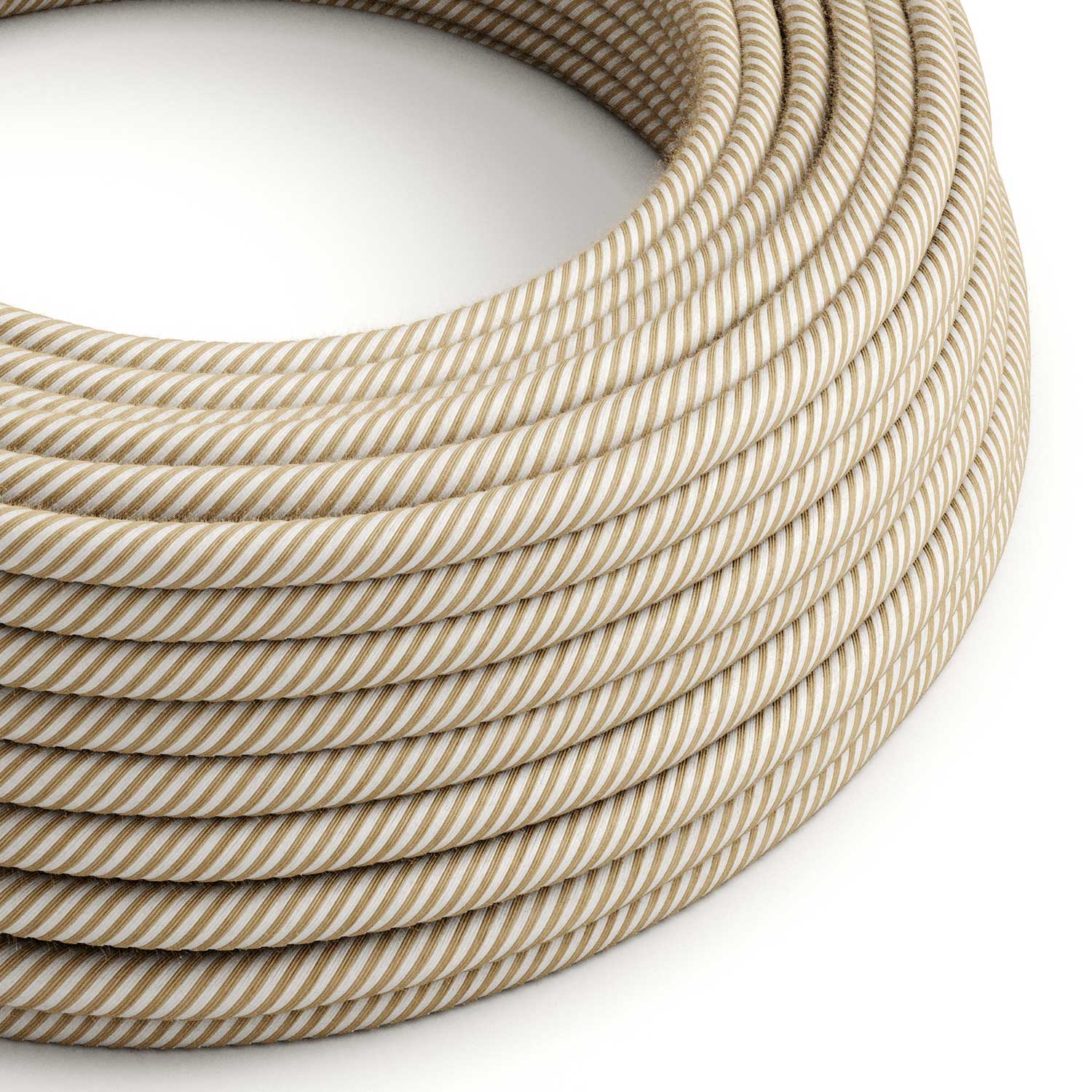 Câble électrique coloré Jute Naturelle et Coton Blanc Vertigo - L'Original Creative Cables, pour des projets lumineux uniques - ERN07