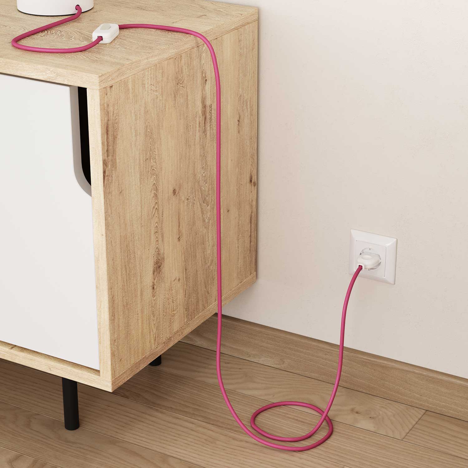 Câble électrique coloré Rose Fuchsia brillant - L’Original Creative Cables, le meilleur choix pour vos lampes - RM08 - Image 3