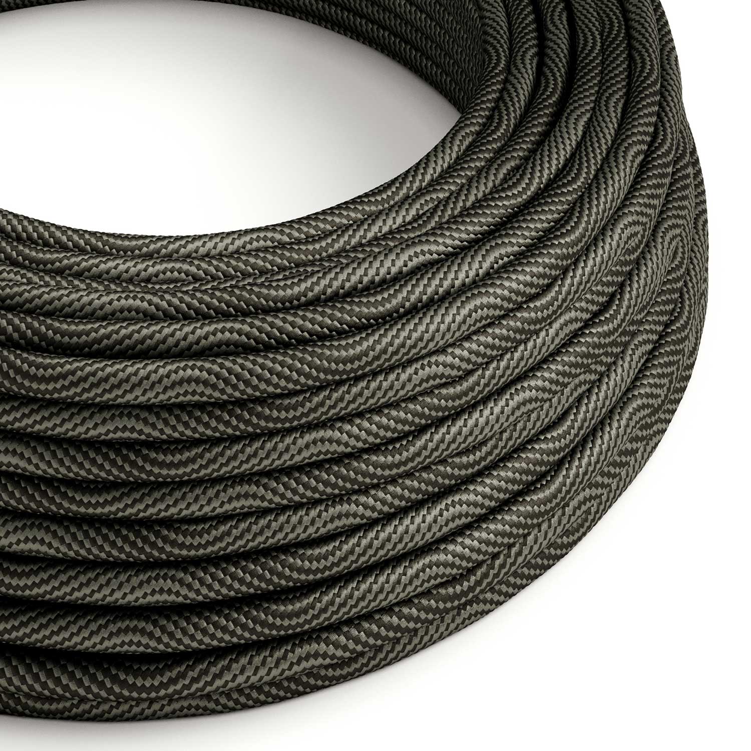 Câble électrique en tissu Optical Noir et Gris Vertigo - L'Original Creative Cables, pour lampes personnalisées - ERM67