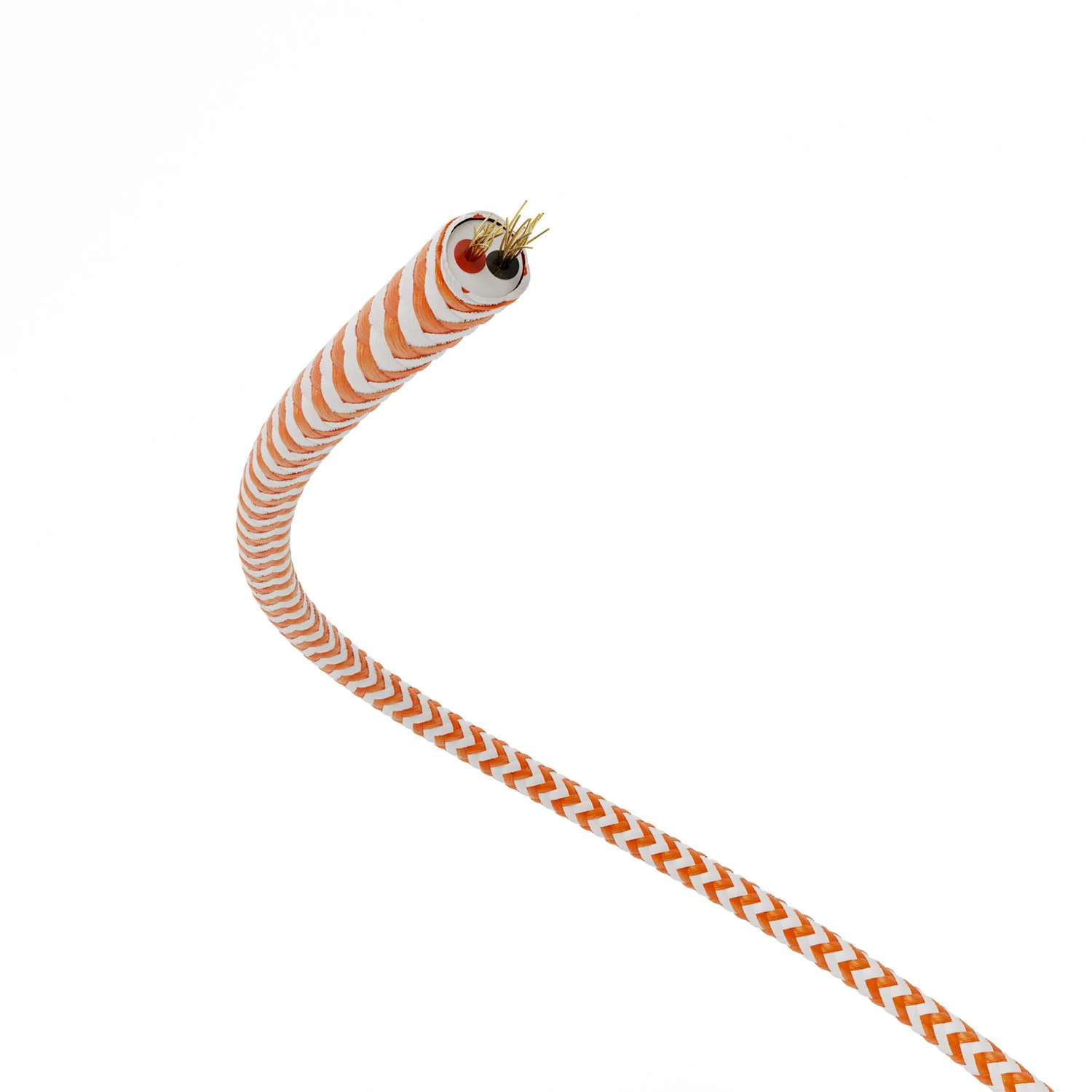Câble électrique Extra Low Voltage gainé de tissu Zig Zag Blanc Orange RZ15 - Image 3
