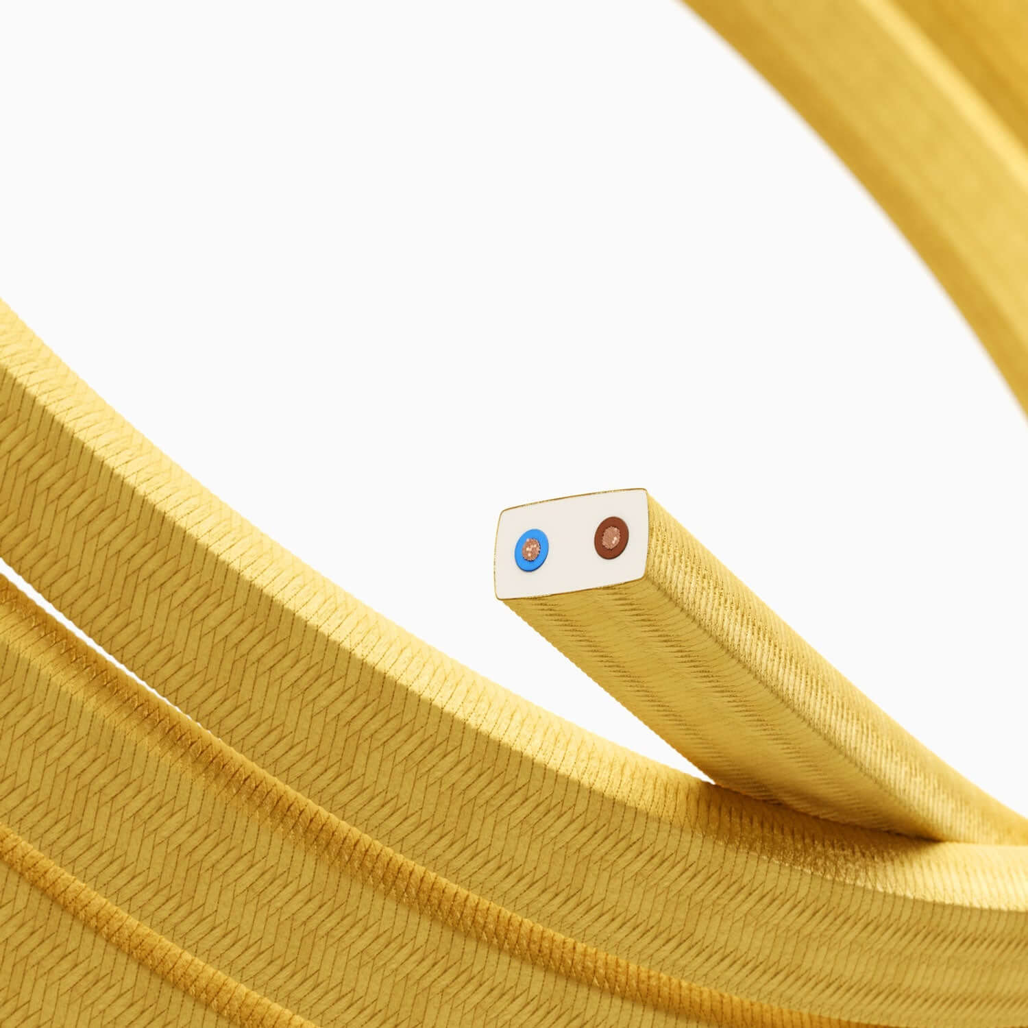 Câble électrique pour guirlande lumineuse gainé de tissu Jaune CM10 - Image 2