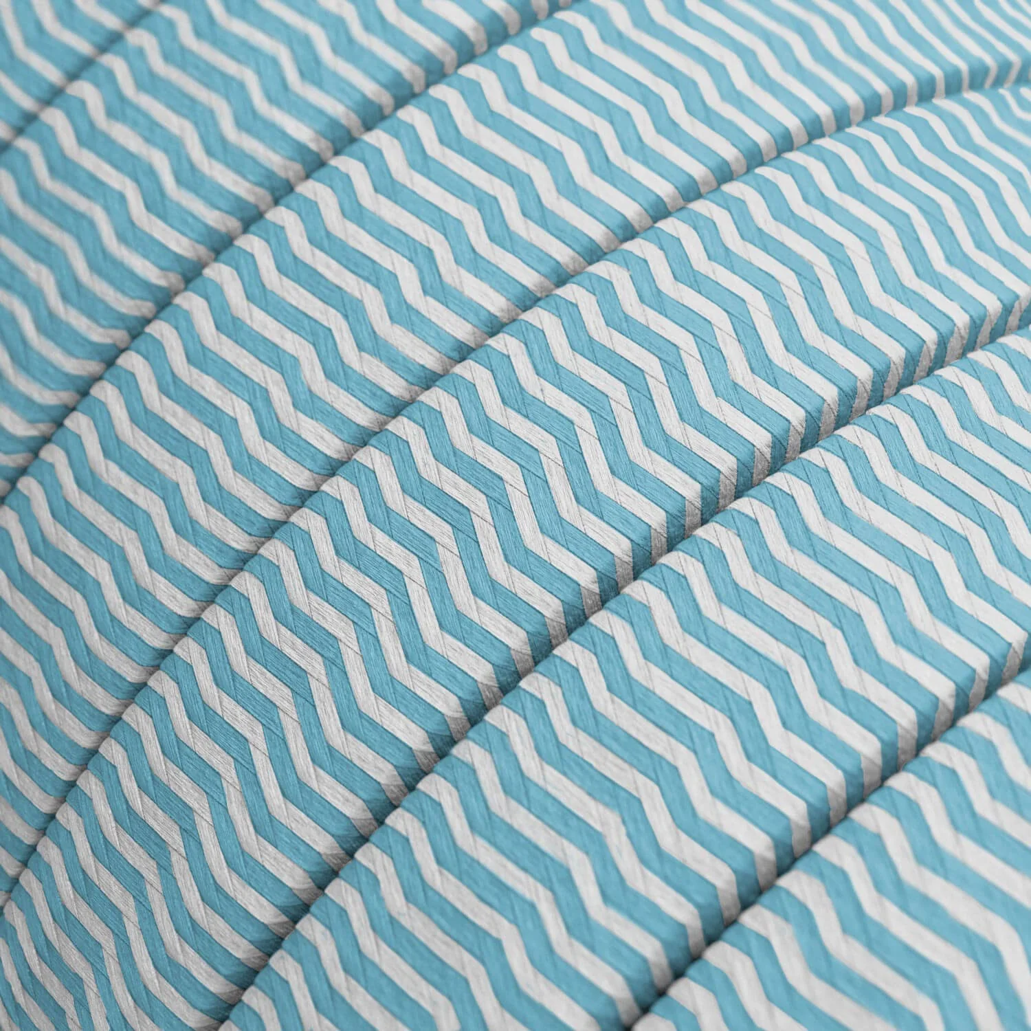 Câble électrique pour guirlande lumineuse, gainé de tissu turquoise zig-zag CZ11 - Résistant aux UV